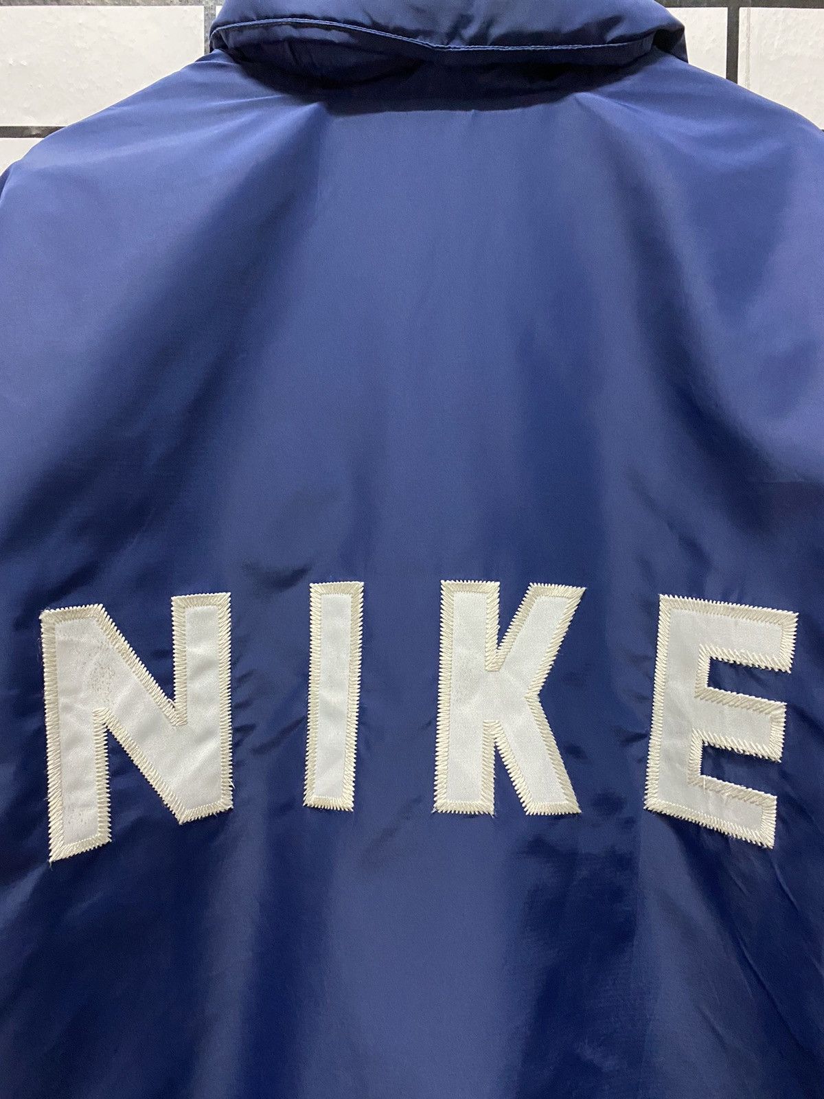 Nike × Vintage Vintage 90’s Nike Spell Out Embroidery quilt down jacket Size US L / EU 52-54 / 3 - 7 Thumbnail