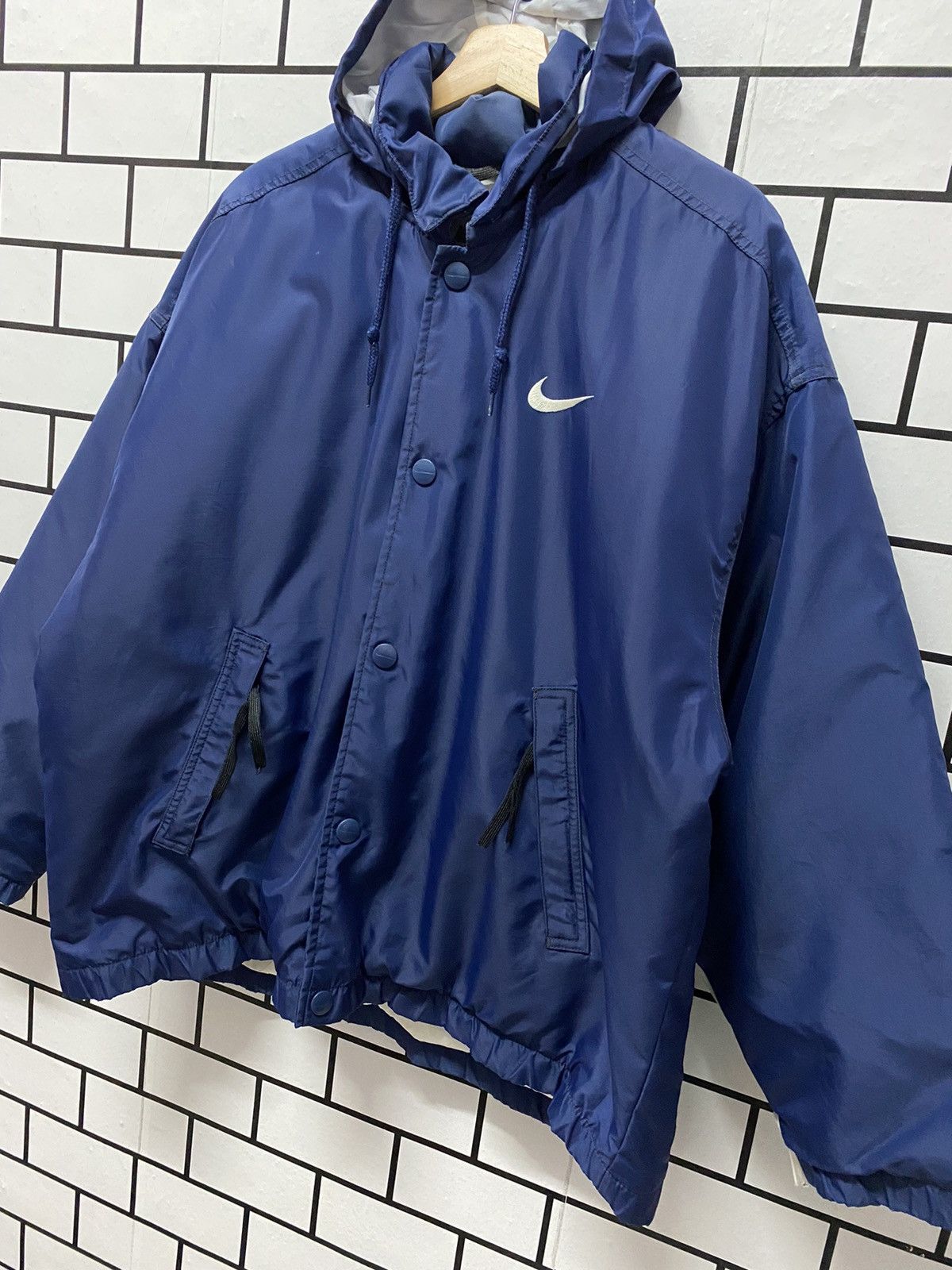 Nike × Vintage Vintage 90’s Nike Spell Out Embroidery quilt down jacket Size US L / EU 52-54 / 3 - 9 Thumbnail