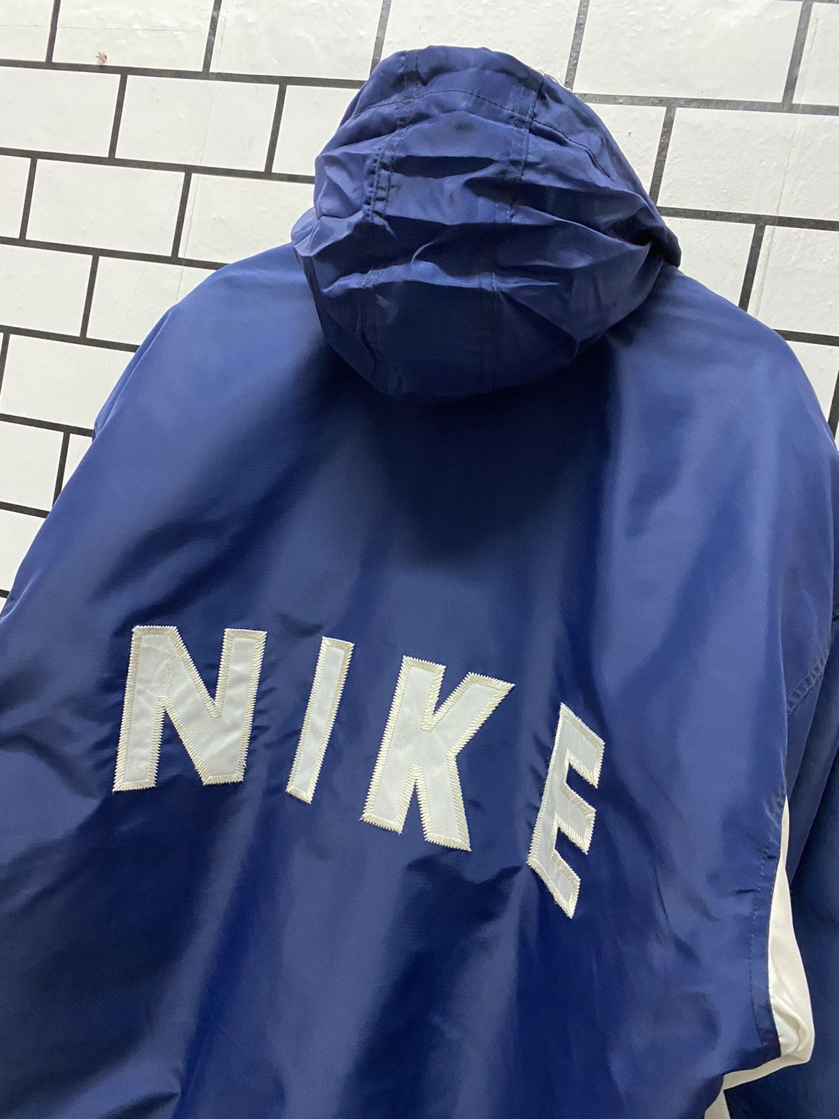 Nike × Vintage Vintage 90’s Nike Spell Out Embroidery quilt down jacket Size US L / EU 52-54 / 3 - 5 Thumbnail