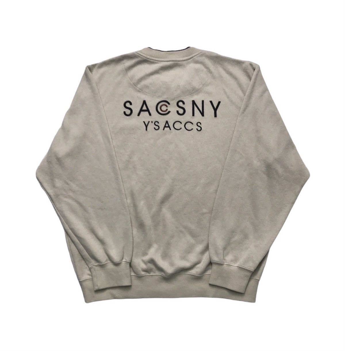 Yohji Yamamoto Yohji Yamamoto Sacsny Y’saccs Embroidered Sweatshirt Cream Size US S / EU 44-46 / 1 - 1 Thumbnail