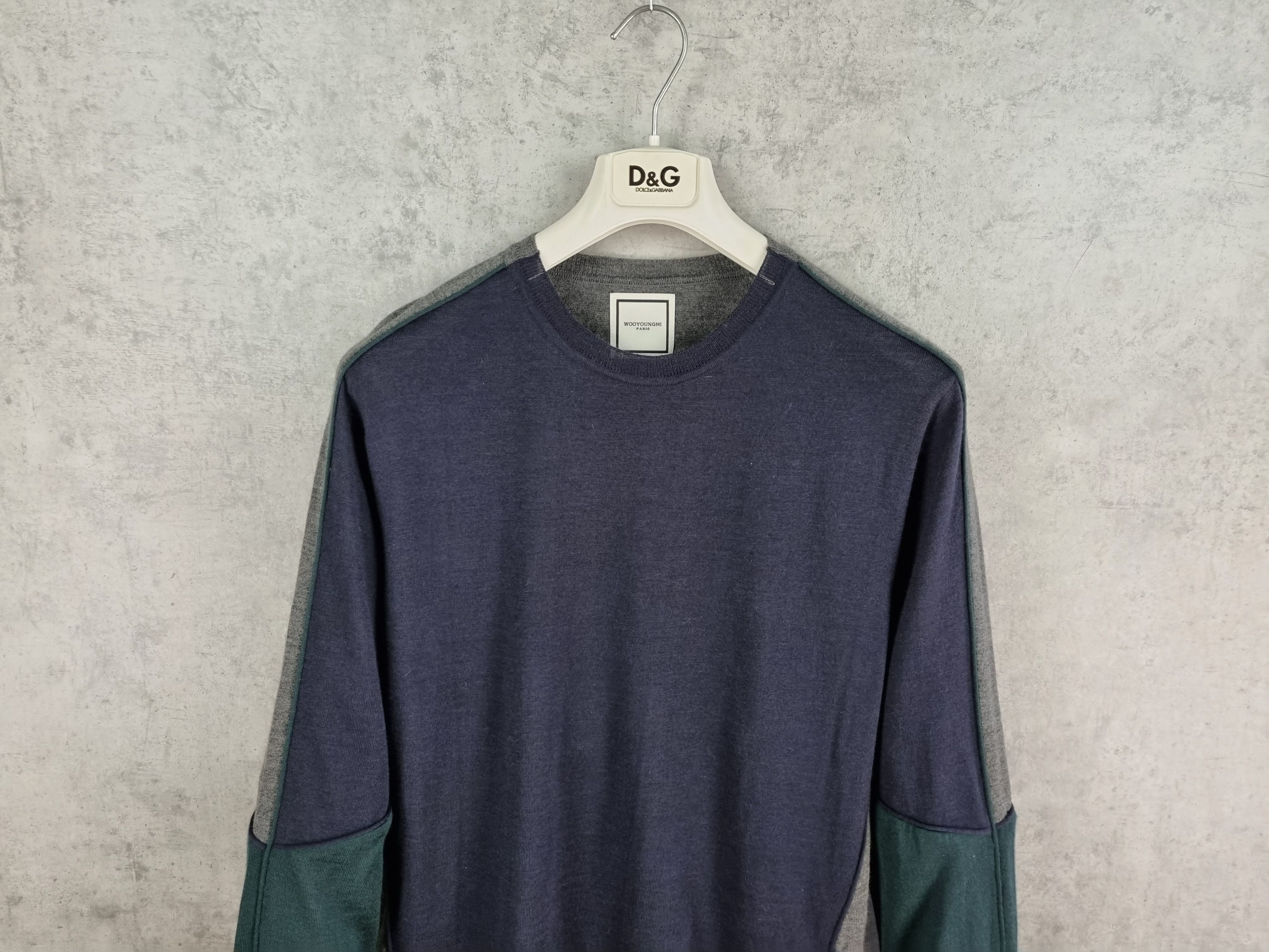Japanese Brand × Wooyoungmi Rare Wooyoungmi Wool Crewneck Sweater Patchwork Size US M / EU 48-50 / 2 - 3 Thumbnail
