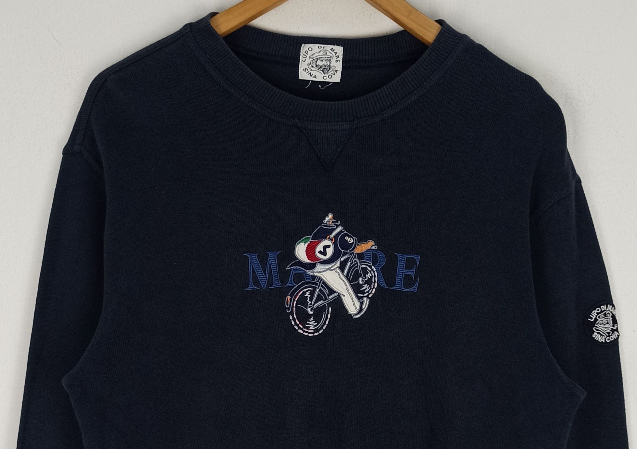 Japanese Brand 🔥Vintage🔥 Lupo Di Mare Sweatshirt Big Logo Embroidered Size US M / EU 48-50 / 2 - 2 Thumbnail