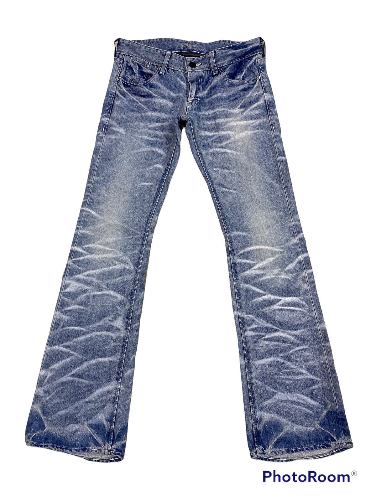 image of If Six Was Nine x Le Grande Bleu L G B Murder License Clawmark Flared Denim in Blue (Size 31)