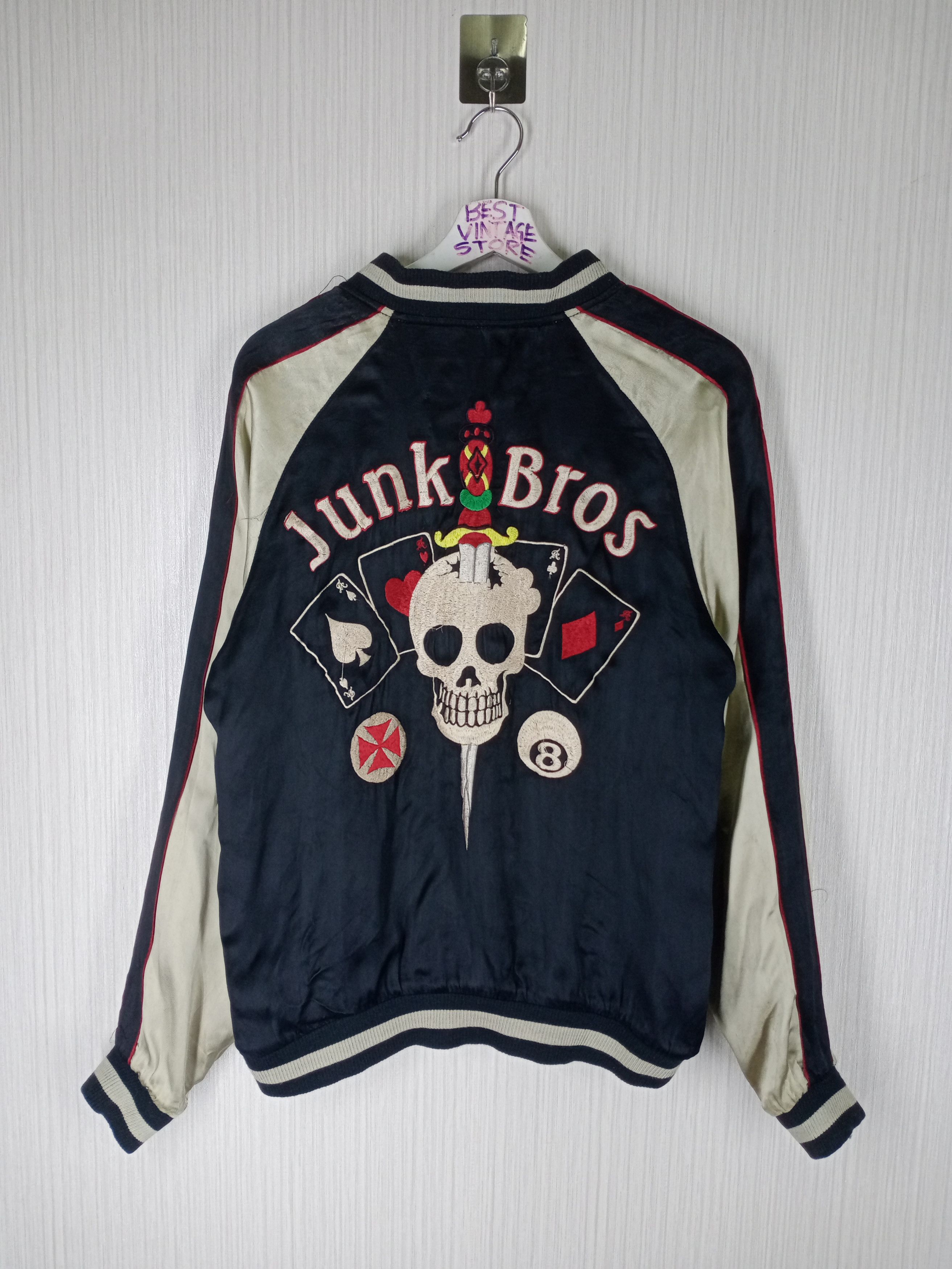 Japanese Brand Vintage Sukajan Reversible Junk Bros Design Satin Jacket Size US M / EU 48-50 / 2 - 1 Thumbnail