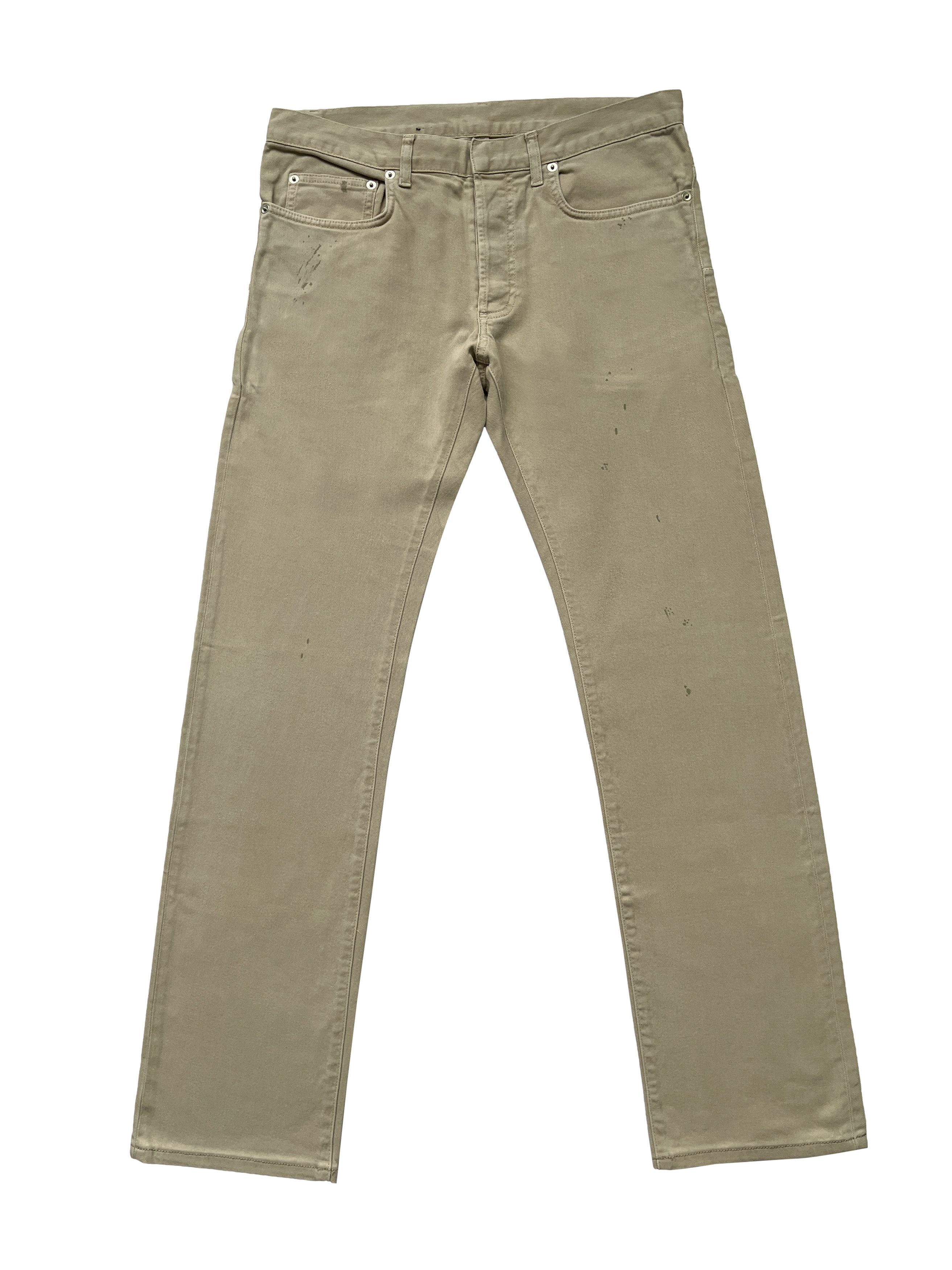Pre-owned Dior X Hedi Slimane Dior Hedi Slimane Beige Paint Jeans Pants