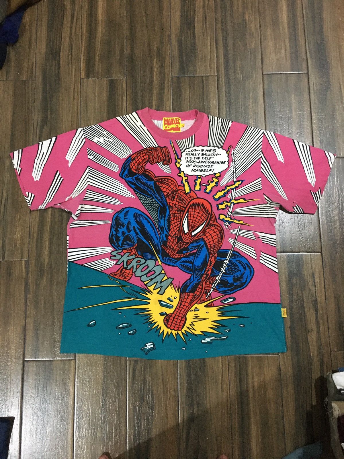 Marvel Comics Vtg Spiderman Overprinted Rare Design T Shirt Size US XL / EU 56 / 4 - 1 Thumbnail