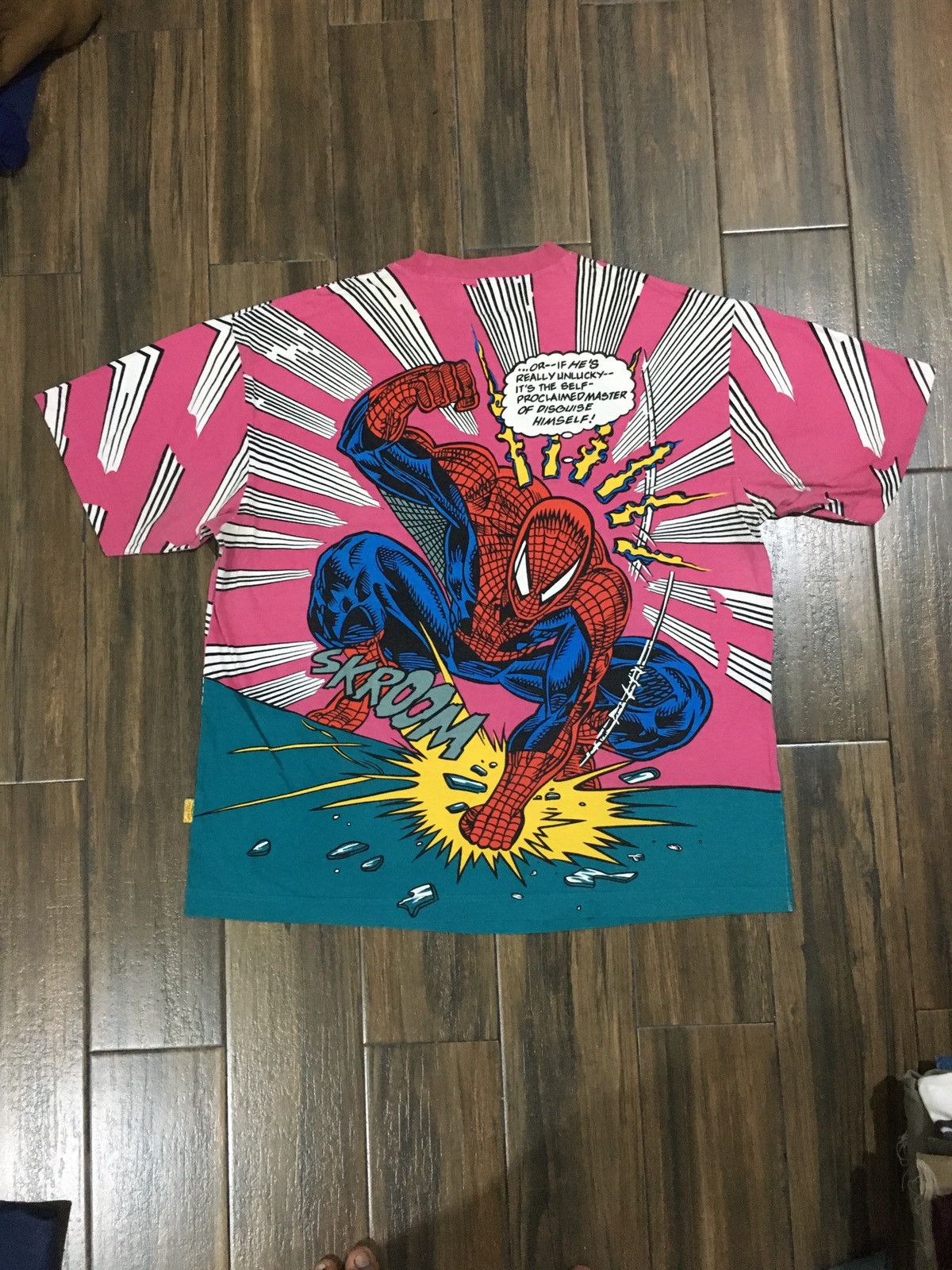 Marvel Comics Vtg Spiderman Overprinted Rare Design T Shirt Size US XL / EU 56 / 4 - 4 Thumbnail