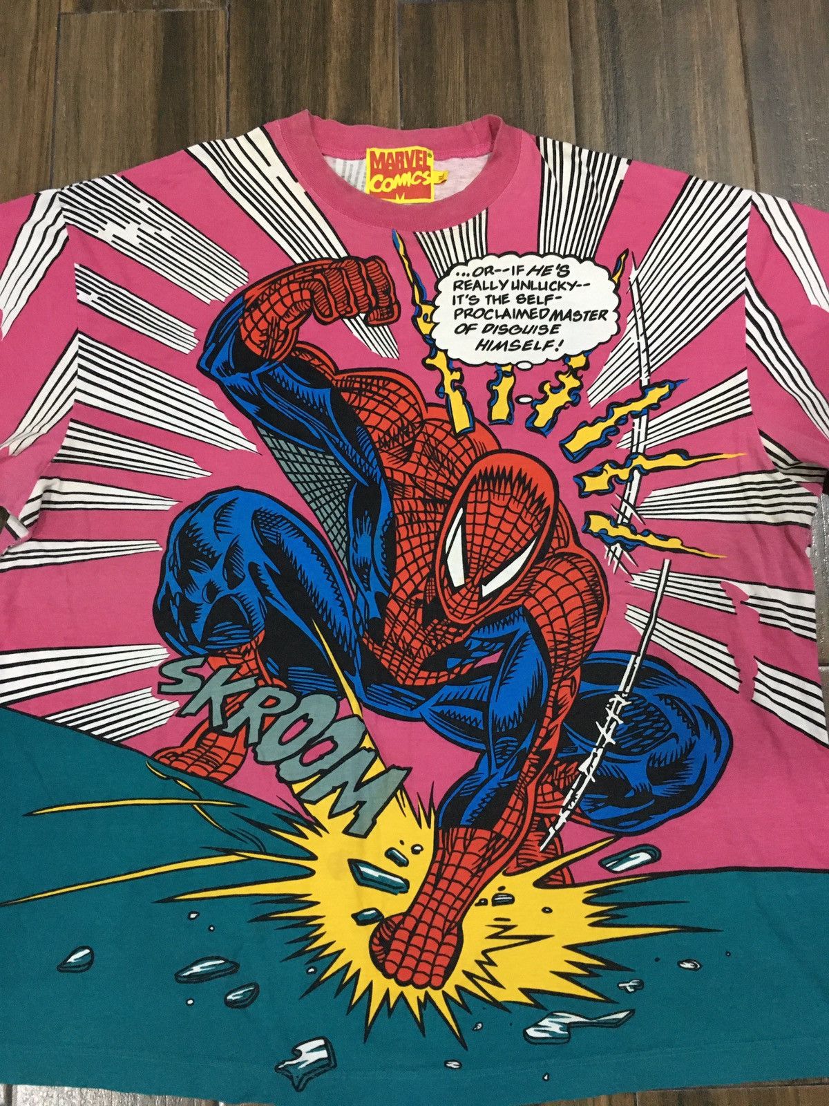 Marvel Comics Vtg Spiderman Overprinted Rare Design T Shirt Size US XL / EU 56 / 4 - 2 Thumbnail