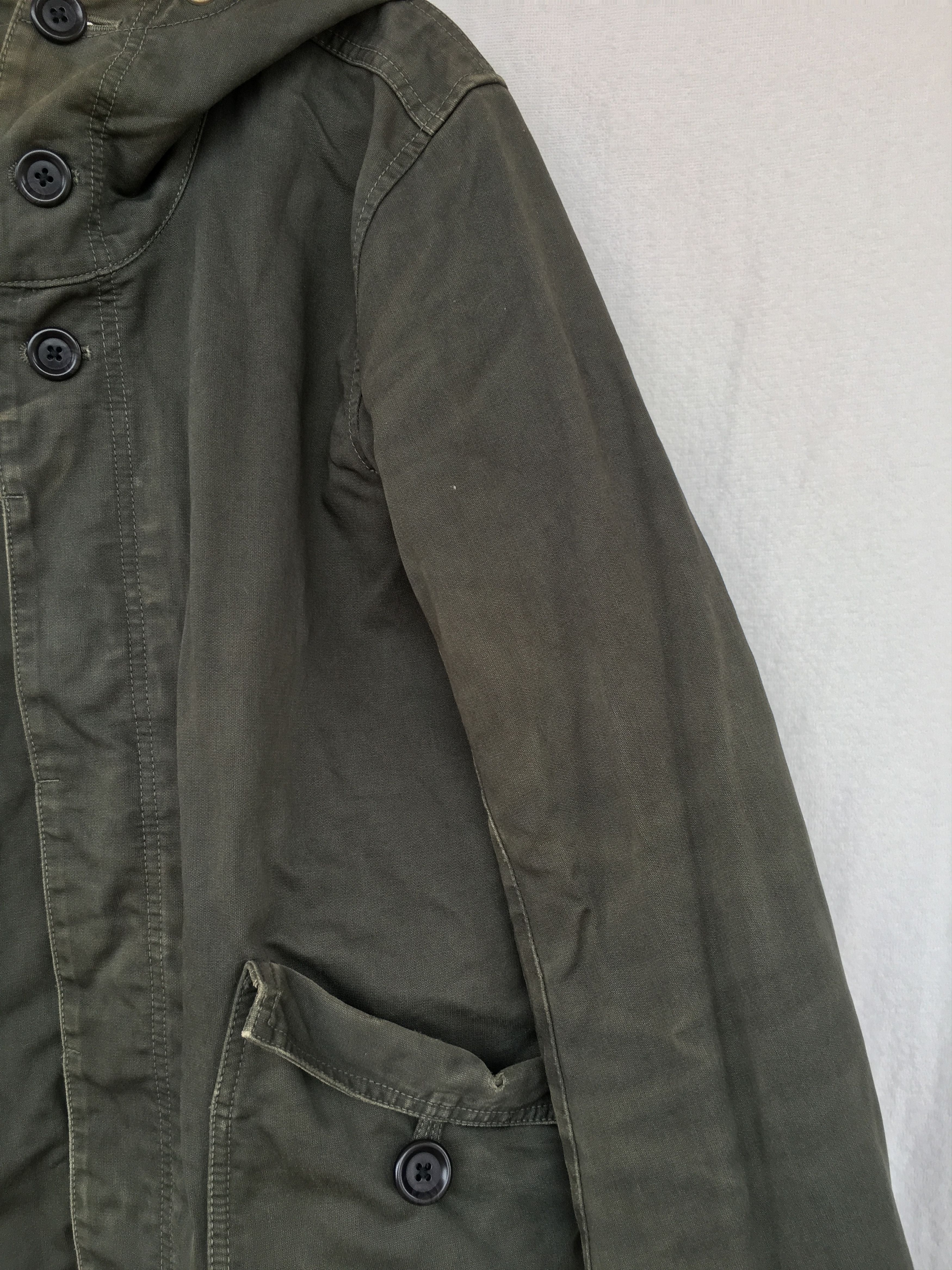 Japanese Brand green military heavy cotton hoodie jacket Size US L / EU 52-54 / 3 - 8 Thumbnail