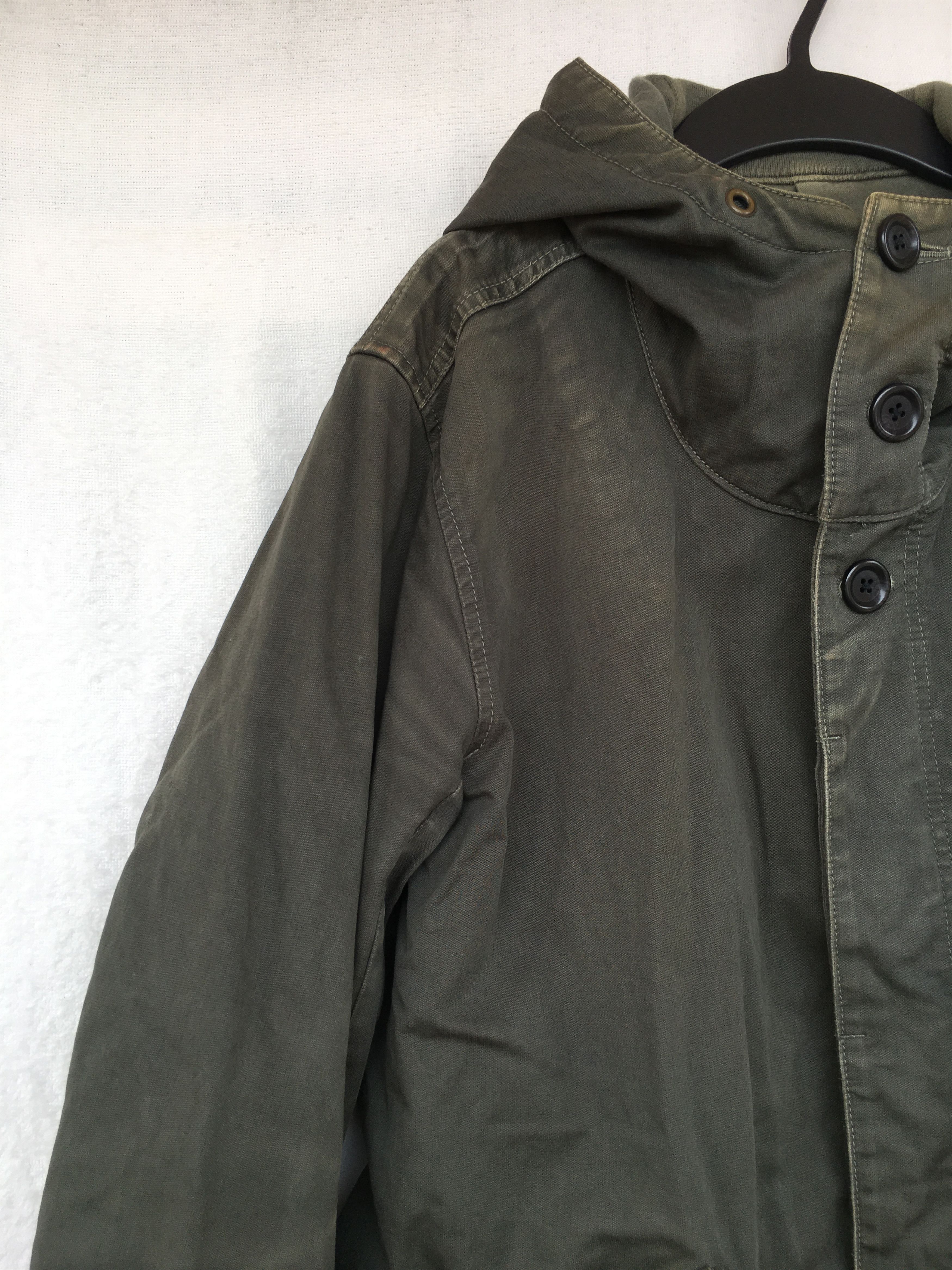 Japanese Brand green military heavy cotton hoodie jacket Size US L / EU 52-54 / 3 - 10 Thumbnail
