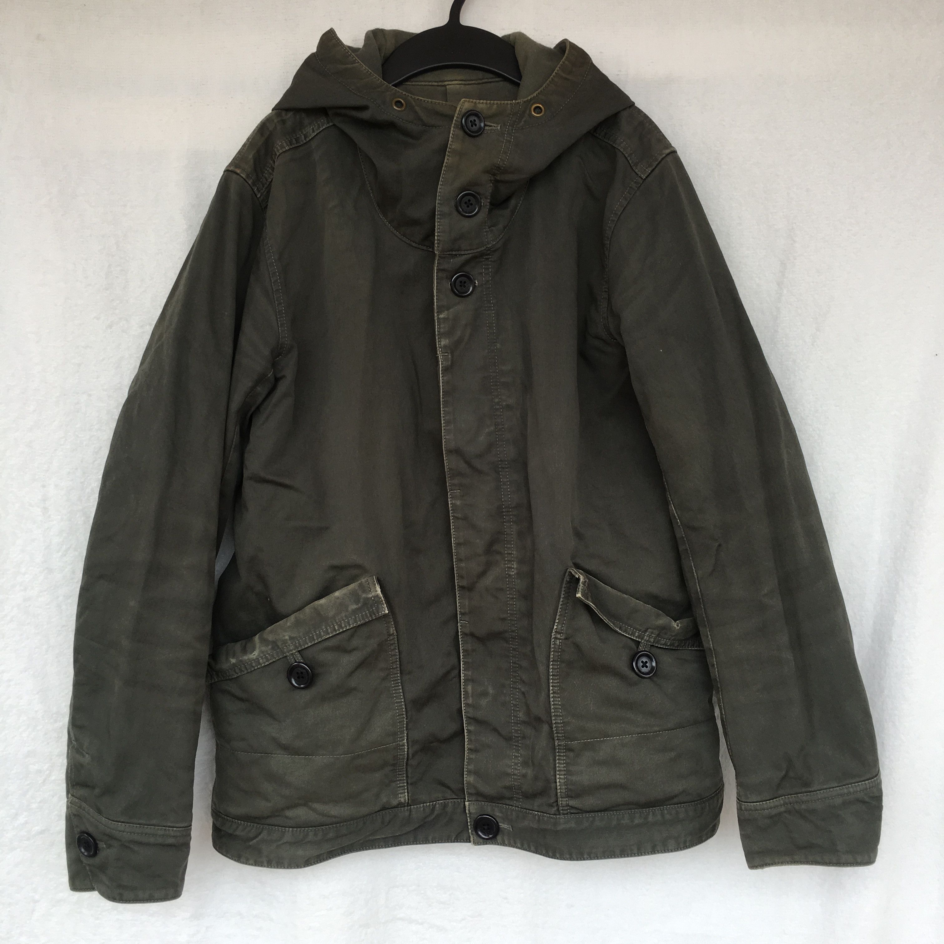 Japanese Brand green military heavy cotton hoodie jacket Size US L / EU 52-54 / 3 - 1 Thumbnail