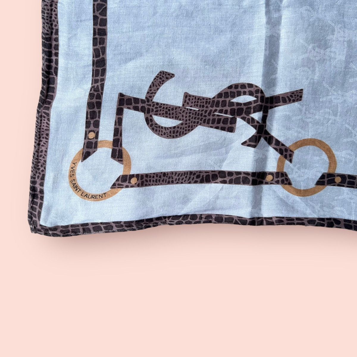 Vintage × Yves Saint Laurent VINTAGE YSL WHITE MONOGRAM SCARF POCKET SQUARE Size ONE SIZE - 7 Thumbnail