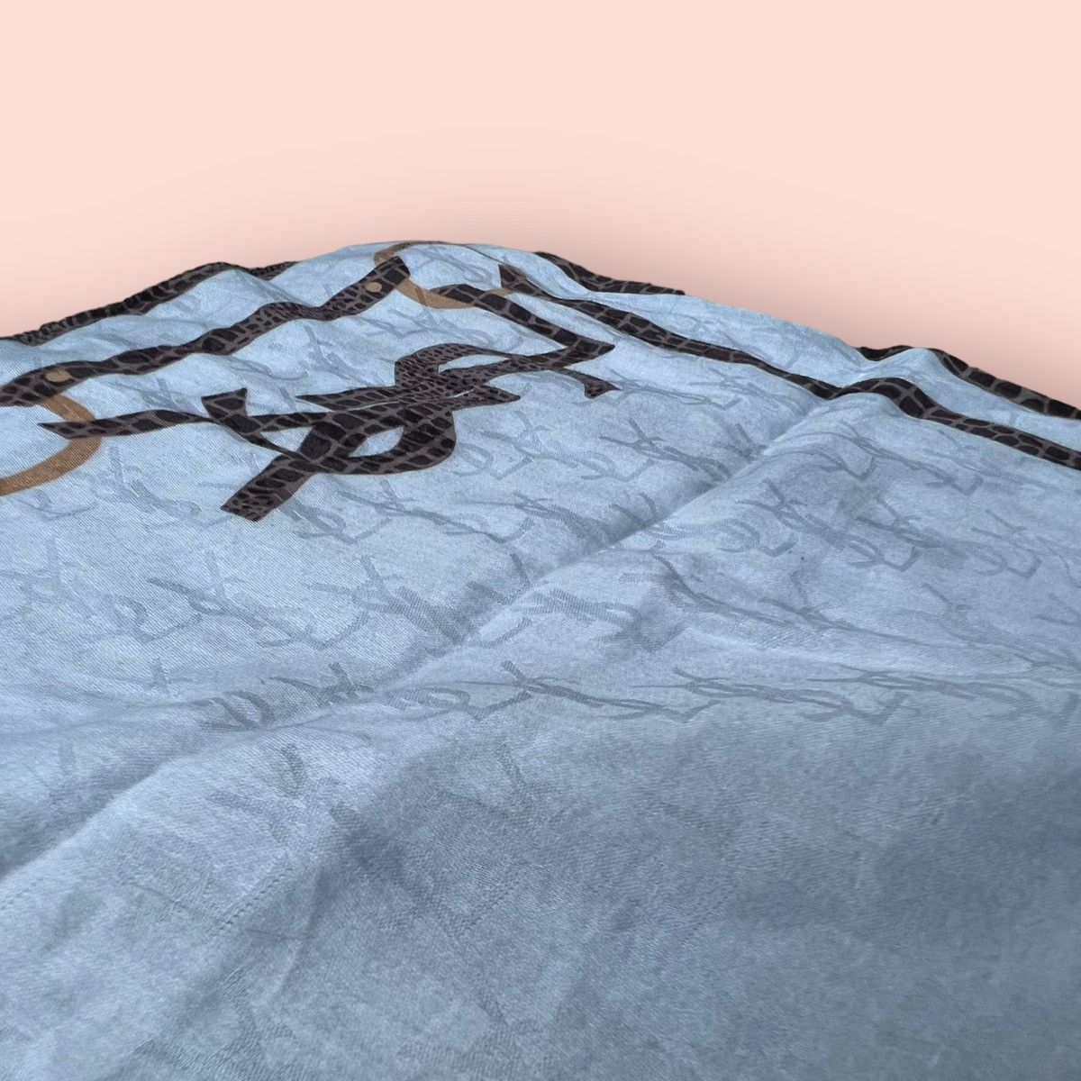Vintage × Yves Saint Laurent VINTAGE YSL WHITE MONOGRAM SCARF POCKET SQUARE Size ONE SIZE - 4 Thumbnail