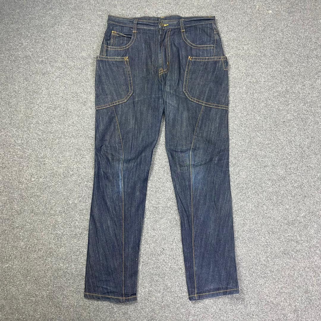 image of Vintage Japanese Grip Swany Wide Pocket Carpenter Cargo Pants in Denim, Men's (Size 33)