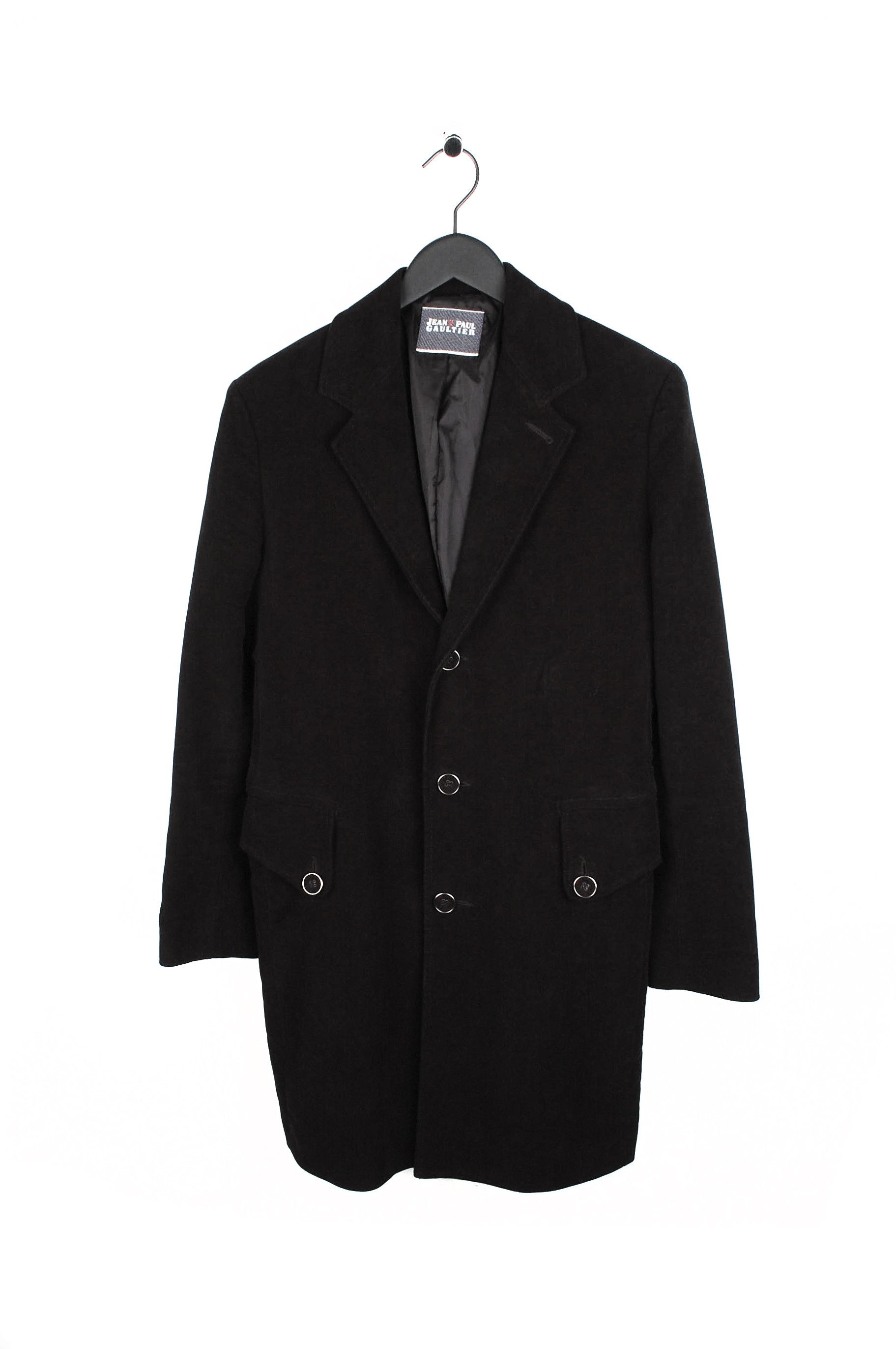 image of Jean Paul Gaultier Jeans Leather App Moleskin Coat (M) H1412 in Black, Men's (Size Medium)