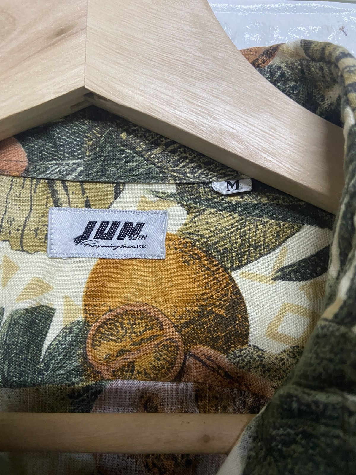 Designer × Japanese Brand × Vintage Vintage Jun Men Floral Full Print Camp Collar Shirt Japan Size US M / EU 48-50 / 2 - 5 Thumbnail