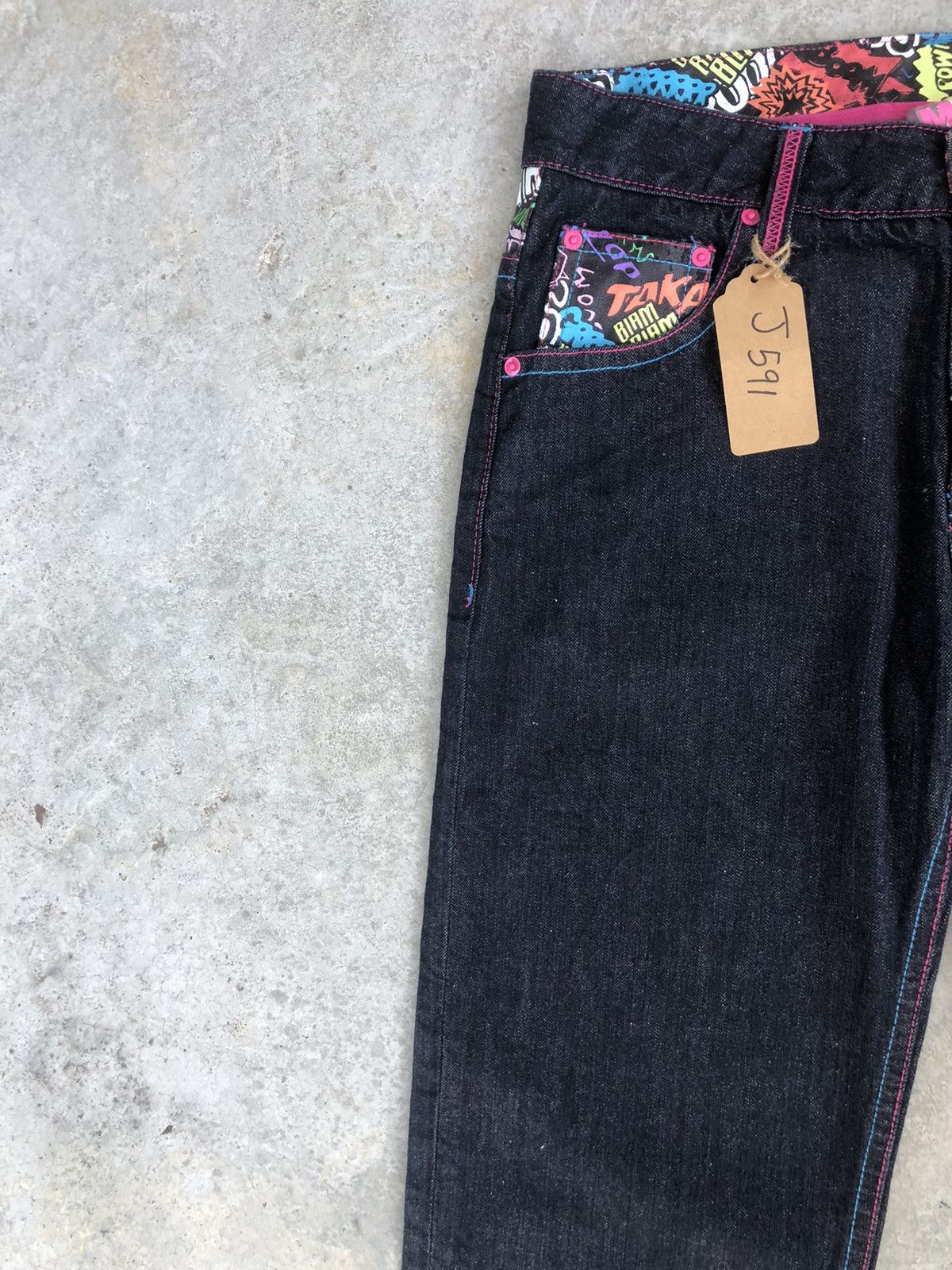 Japanese Brand Japanese Street Hit Daicock Evisu Style Painted Size US 33 - 4 Thumbnail