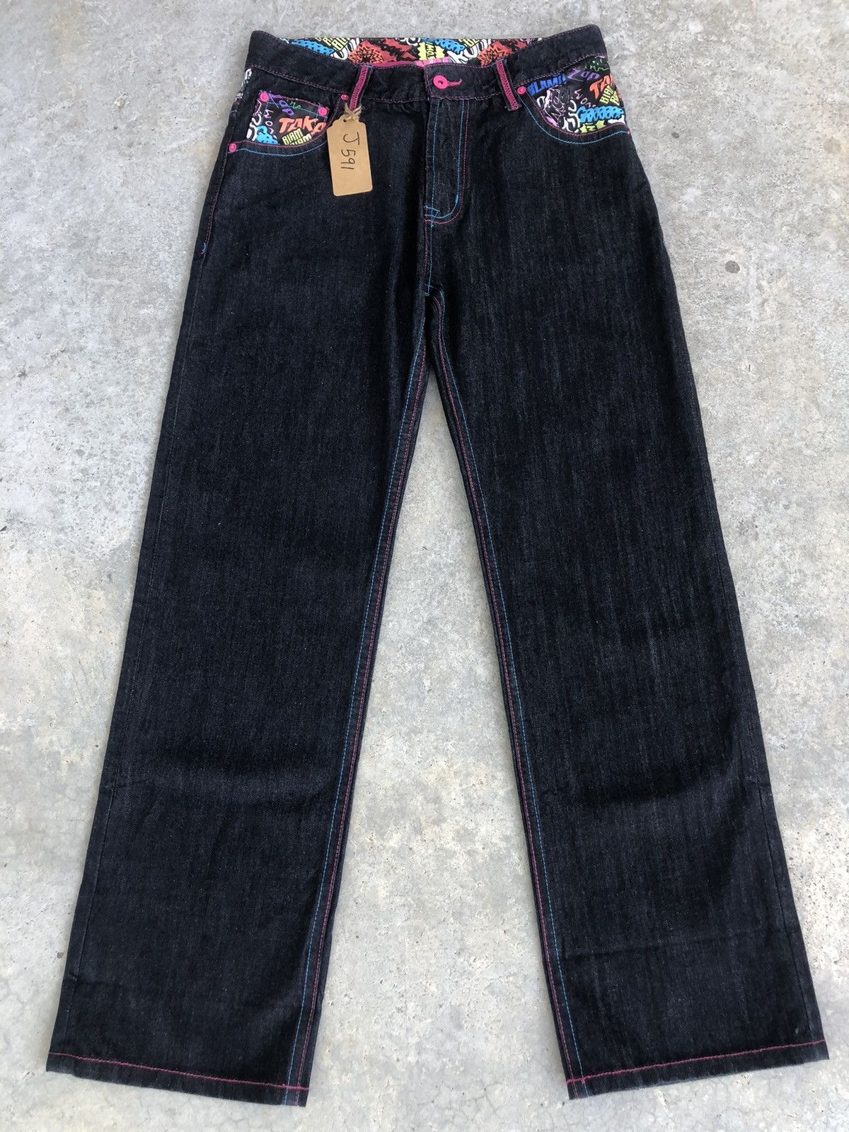 Japanese Brand Japanese Street Hit Daicock Evisu Style Painted Size US 33 - 2 Thumbnail