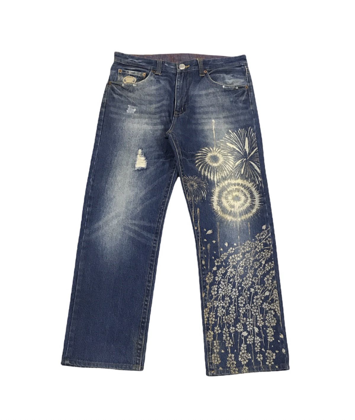 Japanese Brand Vintage Art Fireworks Jeans Evisu Kapital Style Size US 34 / EU 50 - 1 Thumbnail