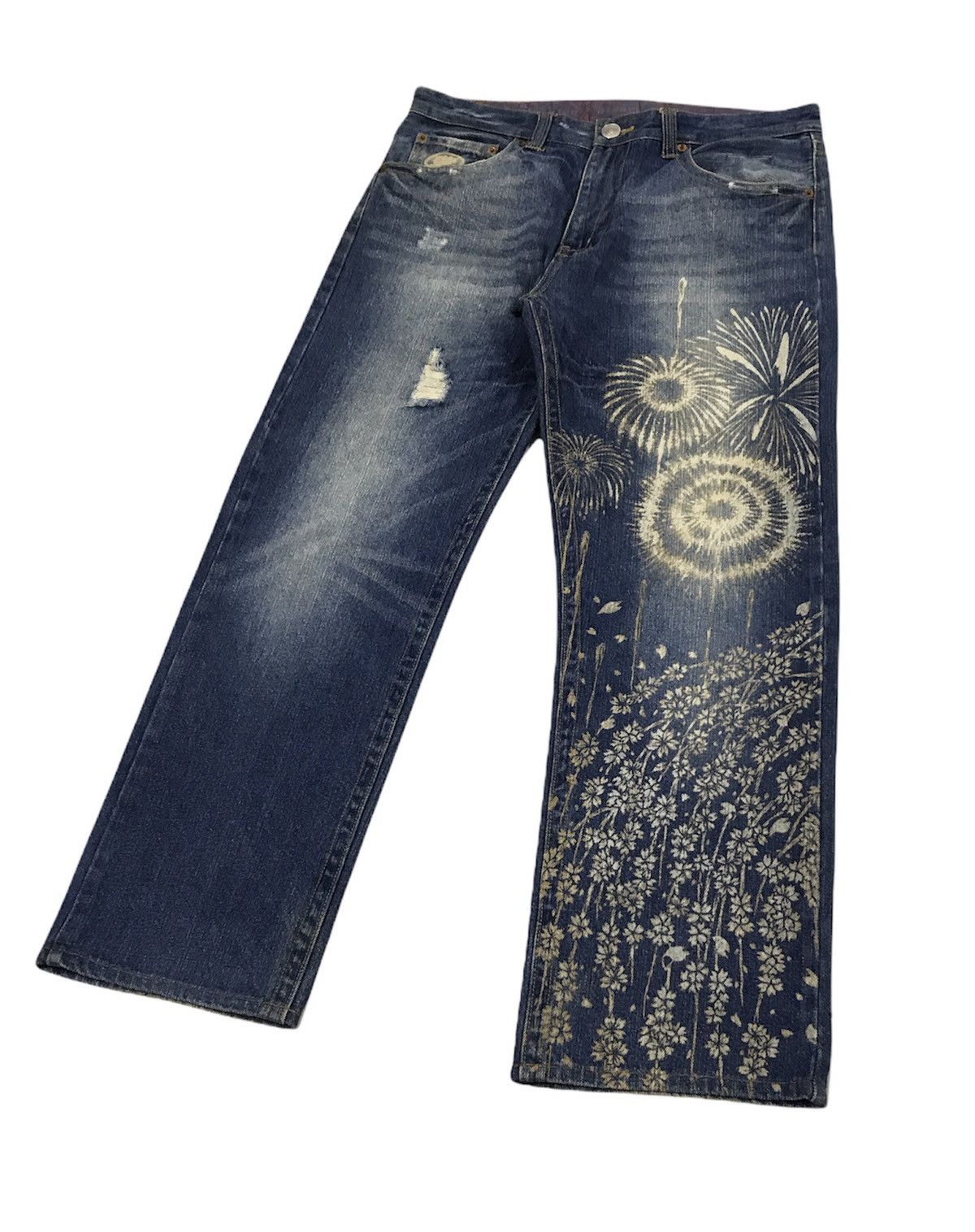 Japanese Brand Vintage Art Fireworks Jeans Evisu Kapital Style Size US 34 / EU 50 - 2 Thumbnail