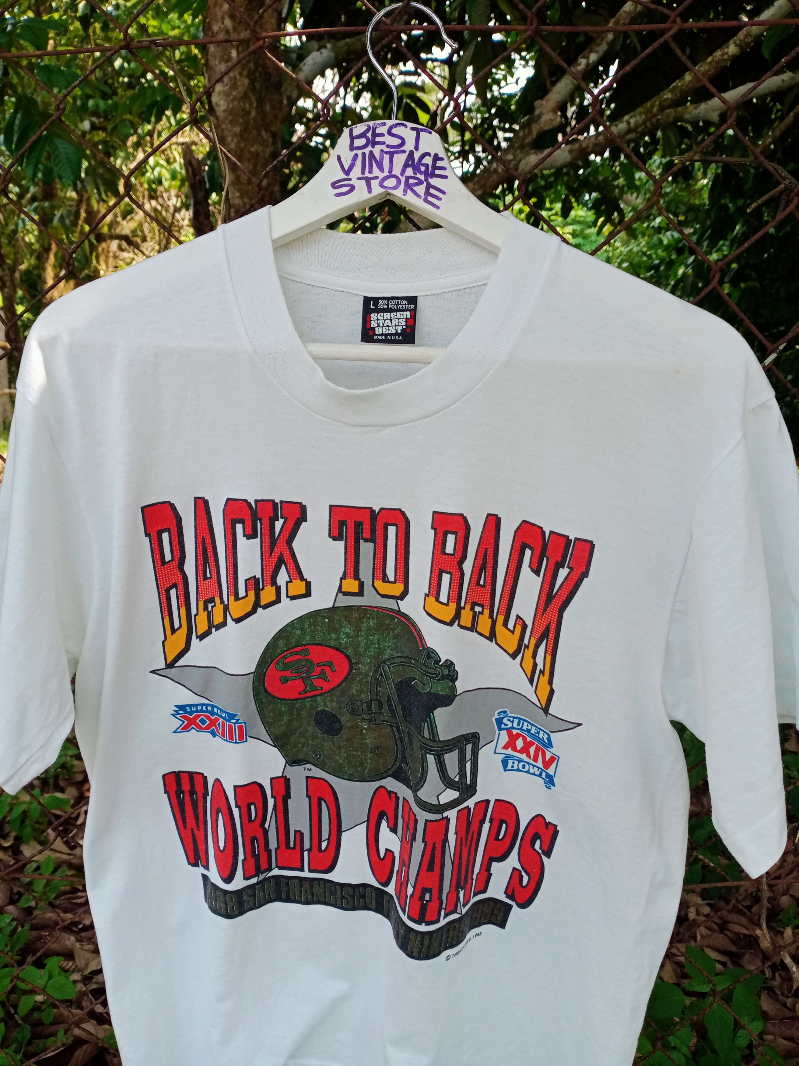 NFL Vintage Super Bowl 80s "Back to Back World Champs" Size US M / EU 48-50 / 2 - 2 Thumbnail