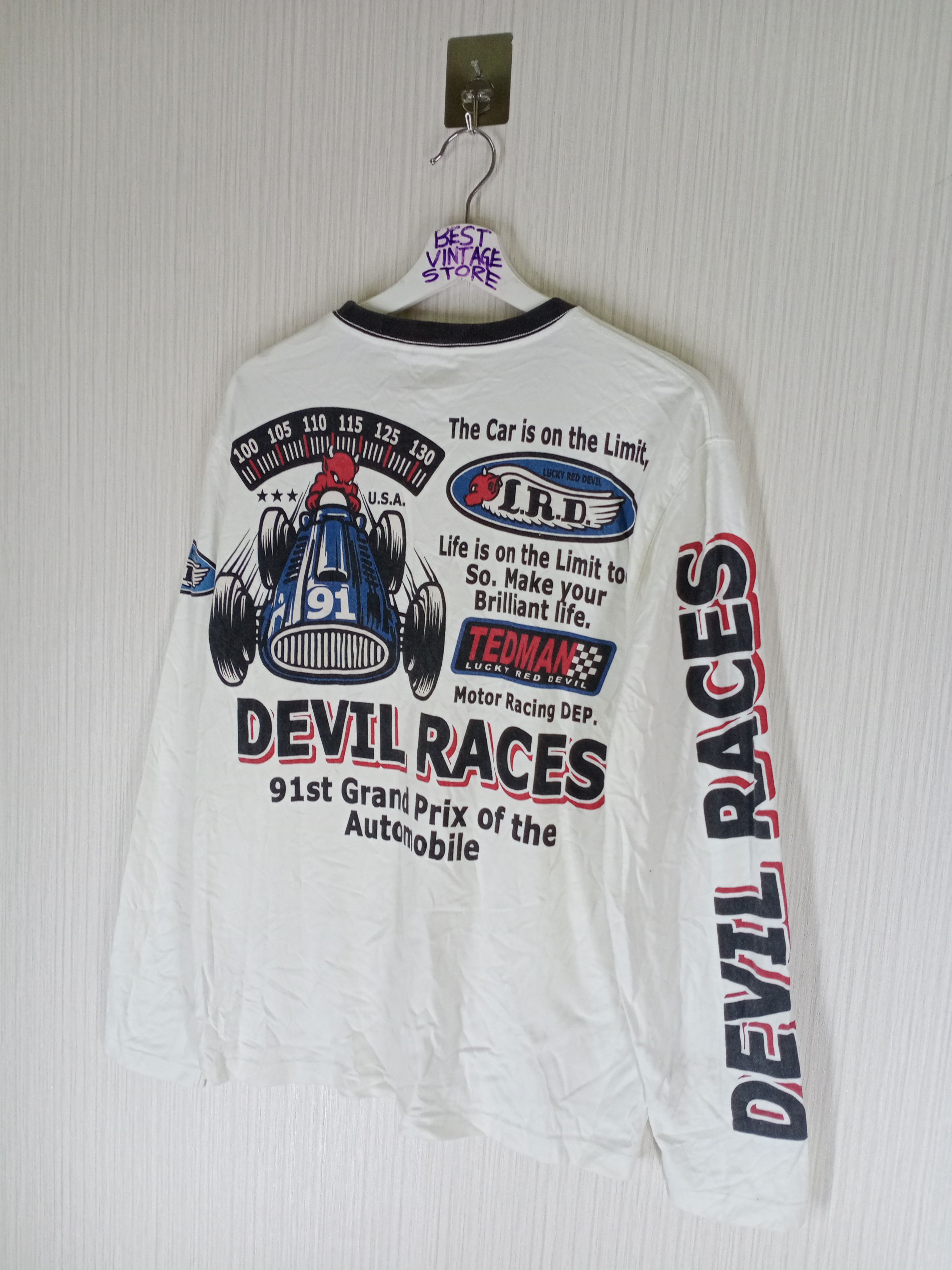 Japanese Brand Vintage Ted Company Devil Races Longsleeve Tshirt Size US M / EU 48-50 / 2 - 2 Thumbnail