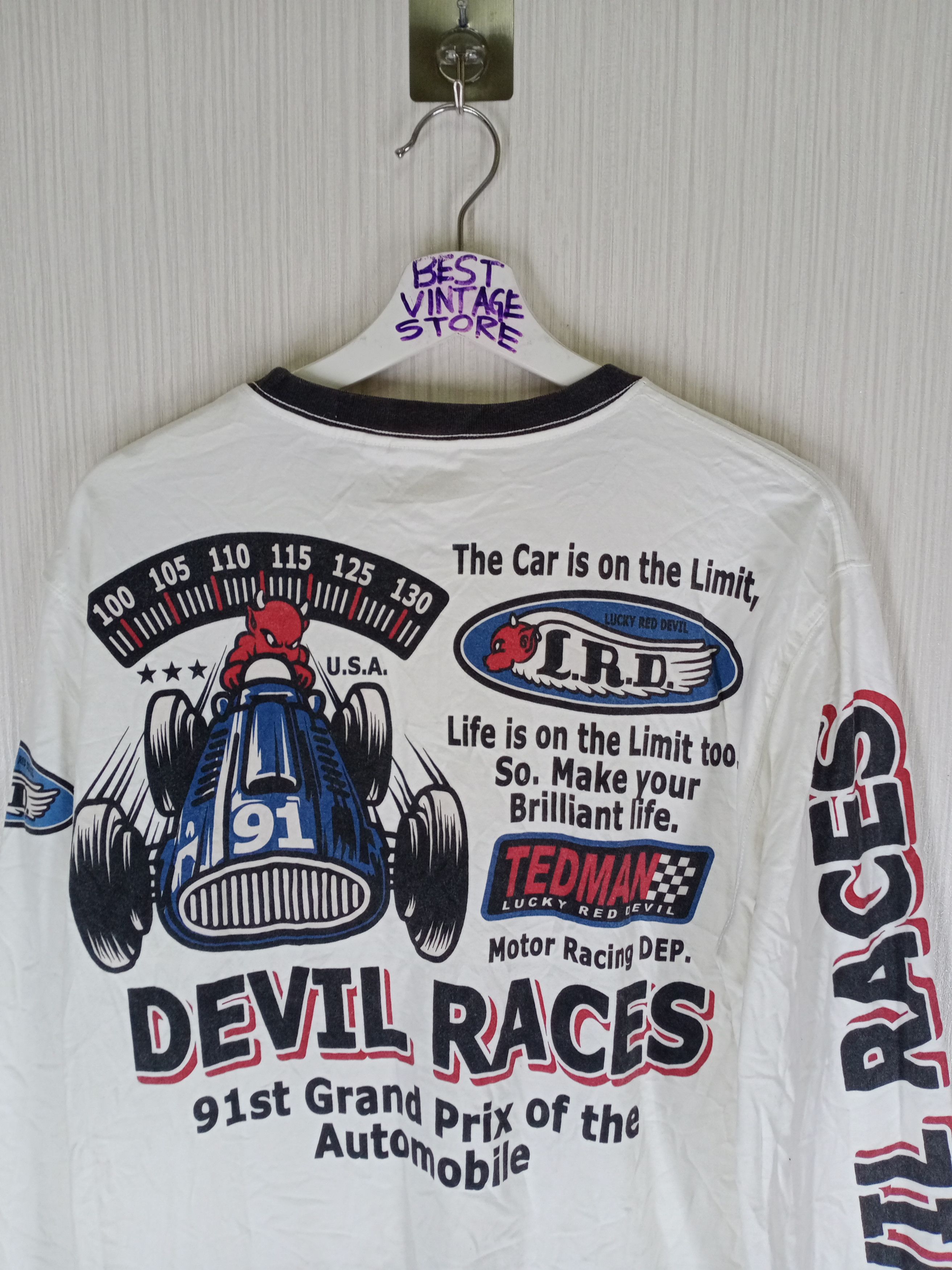 Japanese Brand Vintage Ted Company Devil Races Longsleeve Tshirt Size US M / EU 48-50 / 2 - 3 Thumbnail
