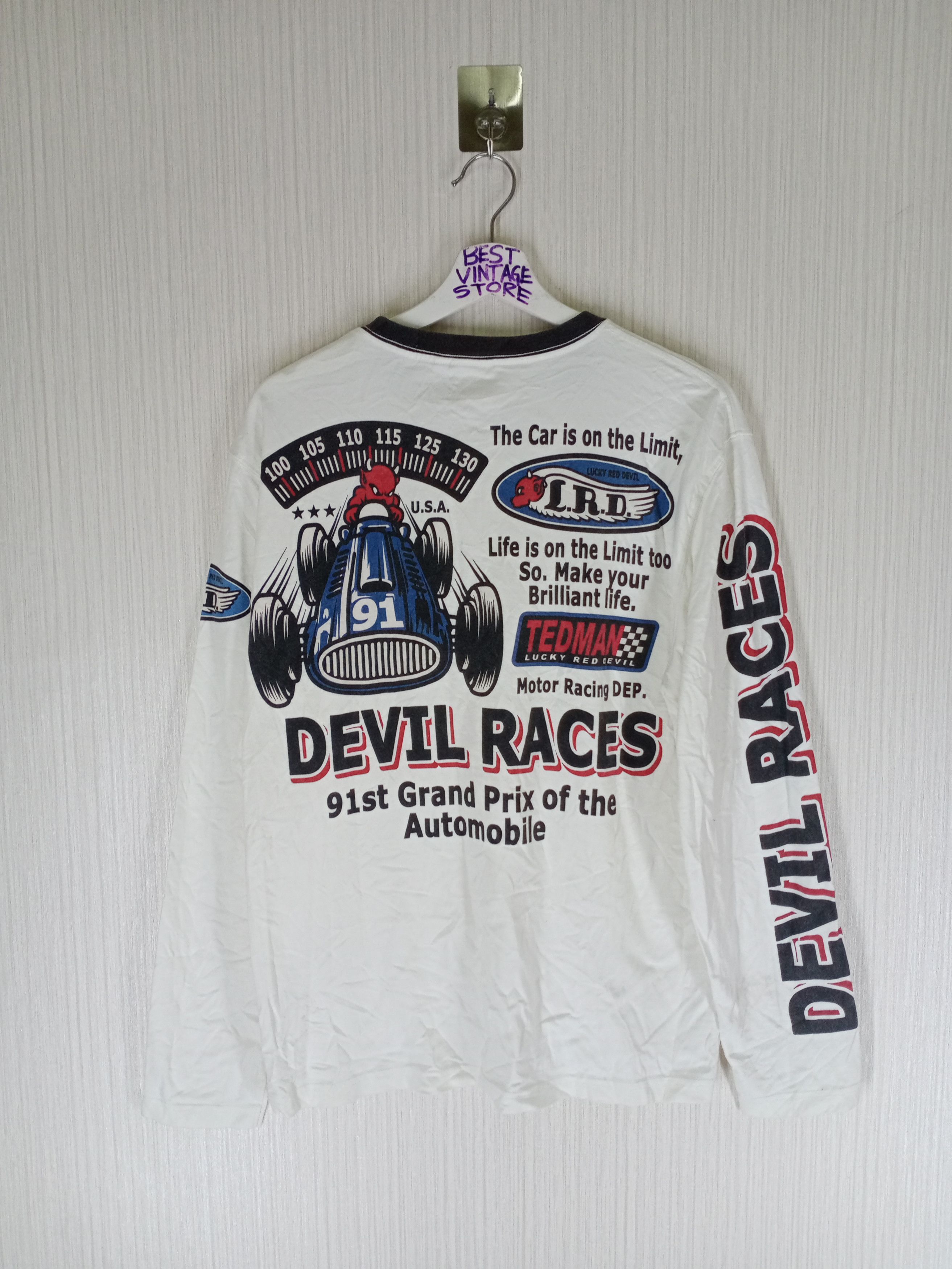 Japanese Brand Vintage Ted Company Devil Races Longsleeve Tshirt Size US M / EU 48-50 / 2 - 1 Thumbnail