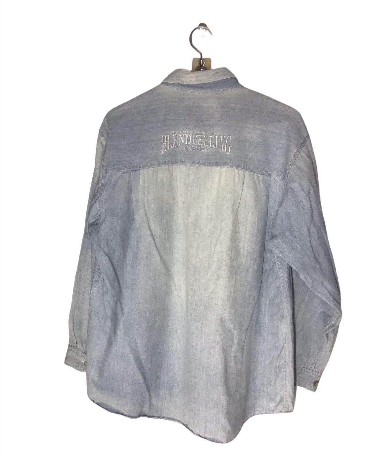 Japanese Brand Rock N roll Distressed denim button up shirt Size US M / EU 48-50 / 2 - 2 Thumbnail