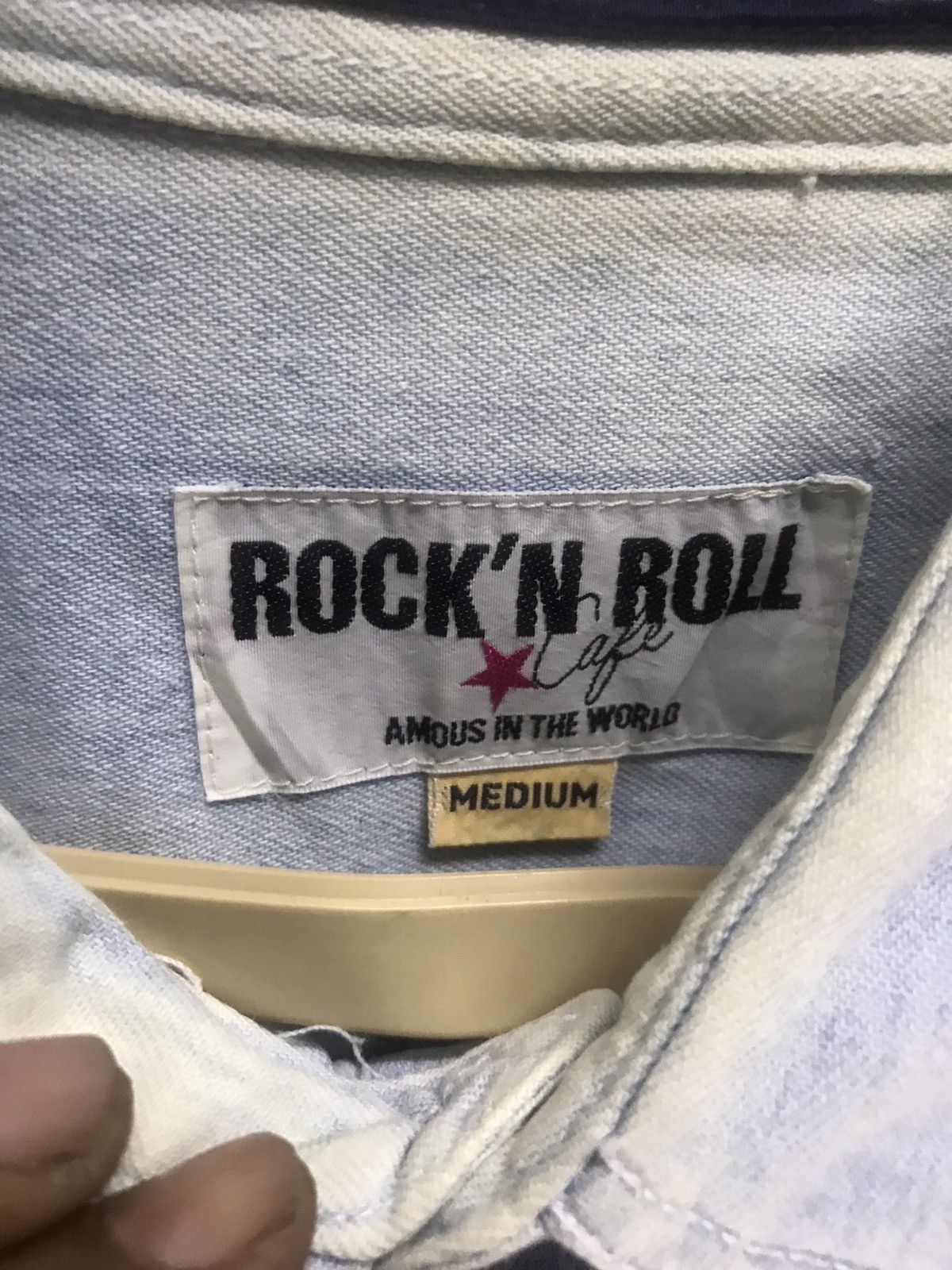 Japanese Brand Rock N roll Distressed denim button up shirt Size US M / EU 48-50 / 2 - 4 Thumbnail