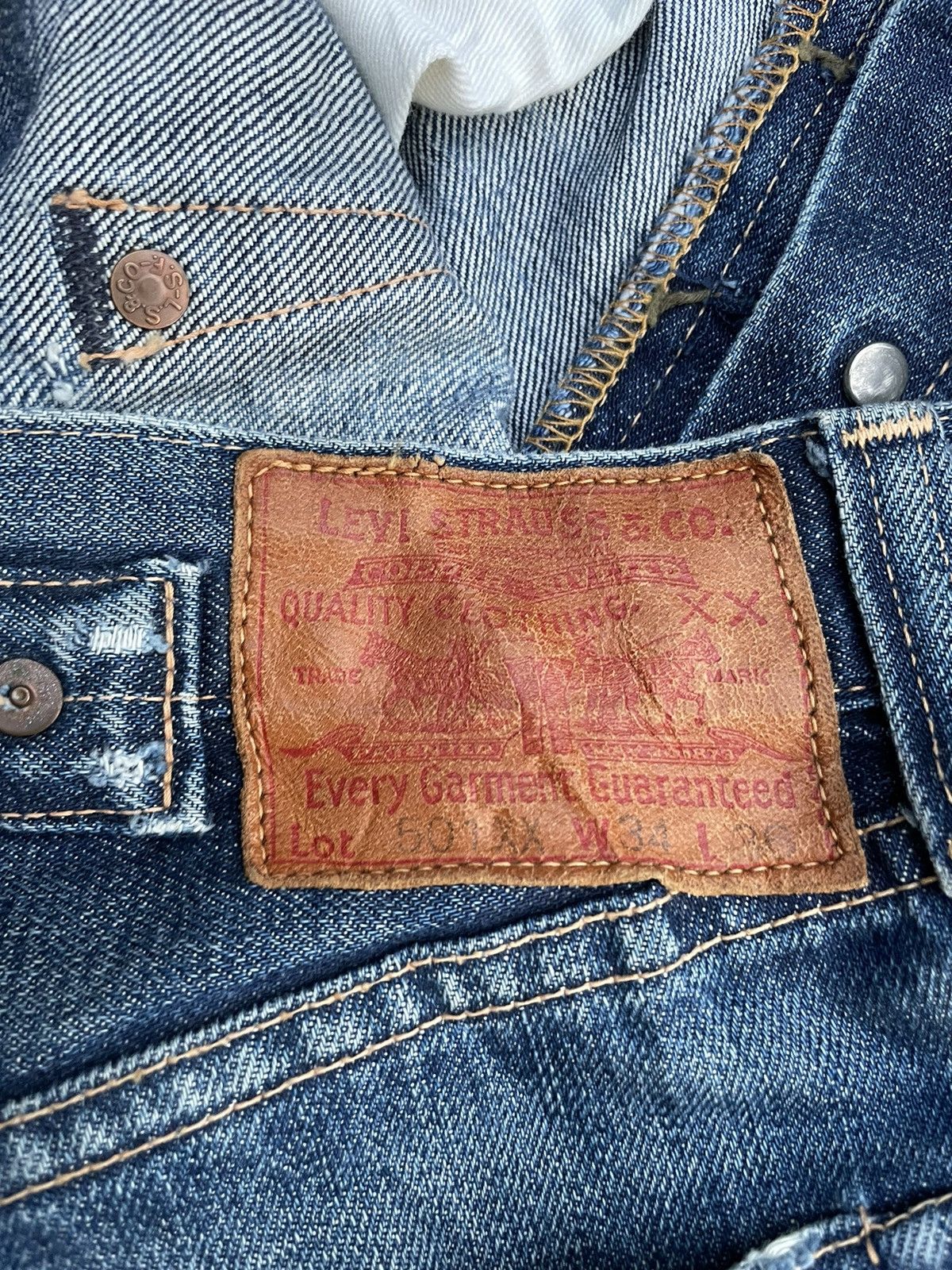 Levi's Vintage 2004 Levis 501 XX E 1937 Model Selvedge Distresed Size US 32 / EU 48 - 17 Thumbnail
