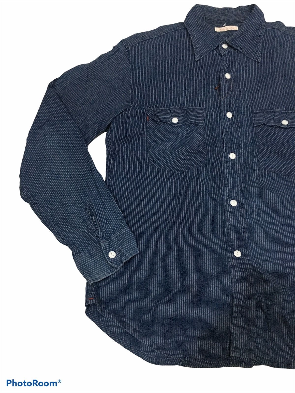 Indigo 🔥STEALS🔥Long Sleeve Shirt Wabash Style Made by Indigo Size US S / EU 44-46 / 1 - 4 Thumbnail