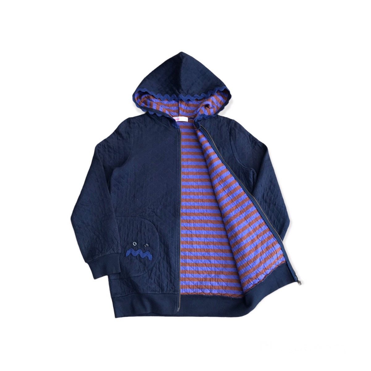 image of Ne Net Ne-Net Zip Up Hoodie Issey Miyake in Blue, Women's (Size Medium)