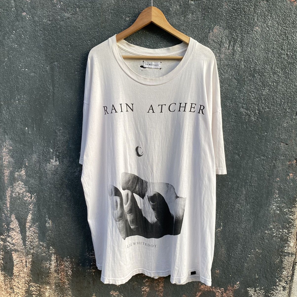 Vintage Thrashed Distressed Lil White Dot Rain Atcher Oversized