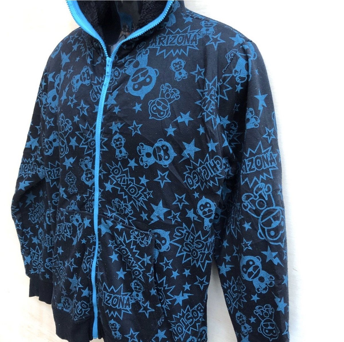 Japanese Brand UITTG BABY All Over Print Zipper Hoodie #0179-13 Size US M / EU 48-50 / 2 - 2 Thumbnail