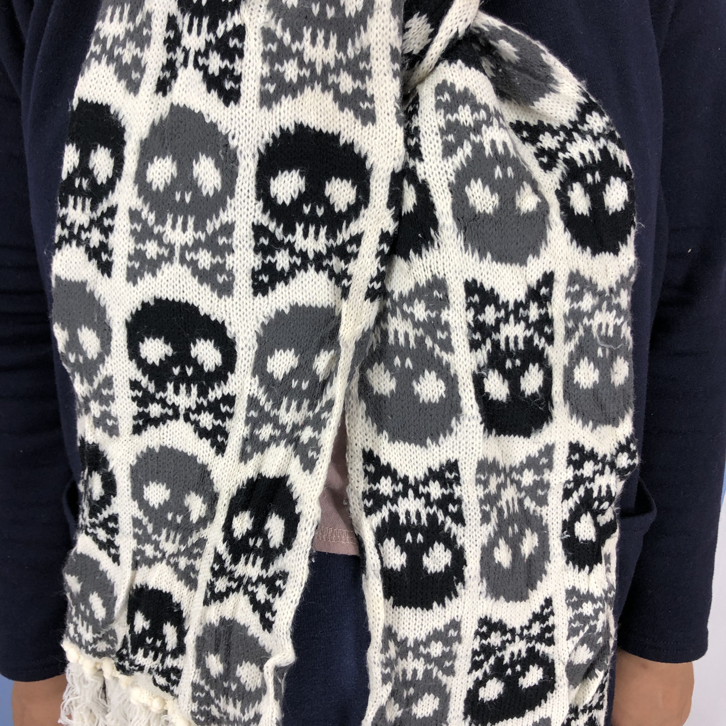 Other Skull All Over Print Muffler Scarf #0980/AG Size ONE SIZE - 3 Thumbnail
