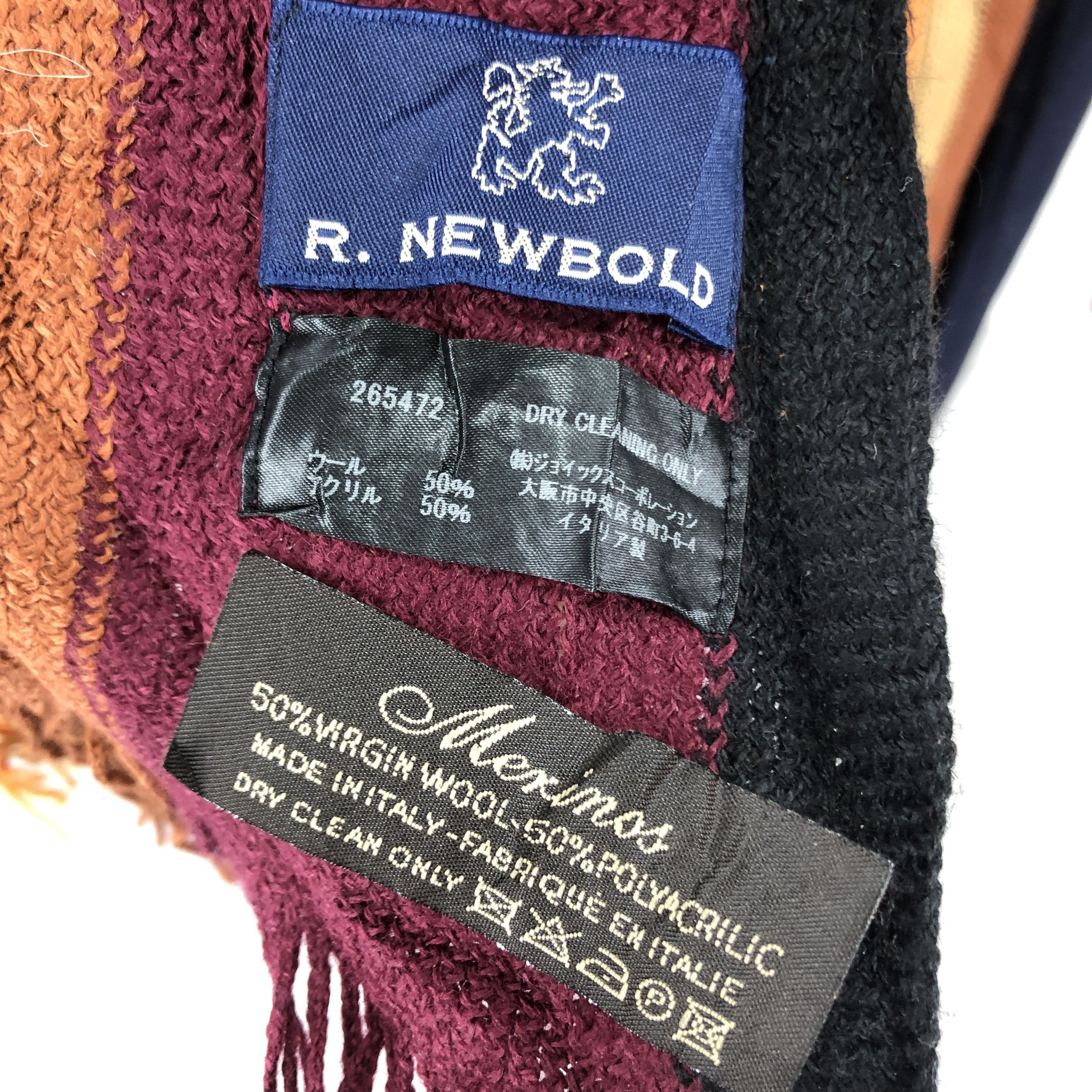R.Newbold R NEWBOLD Made In ITALY Muffler Scarf #0976/AG Size ONE SIZE - 4 Thumbnail