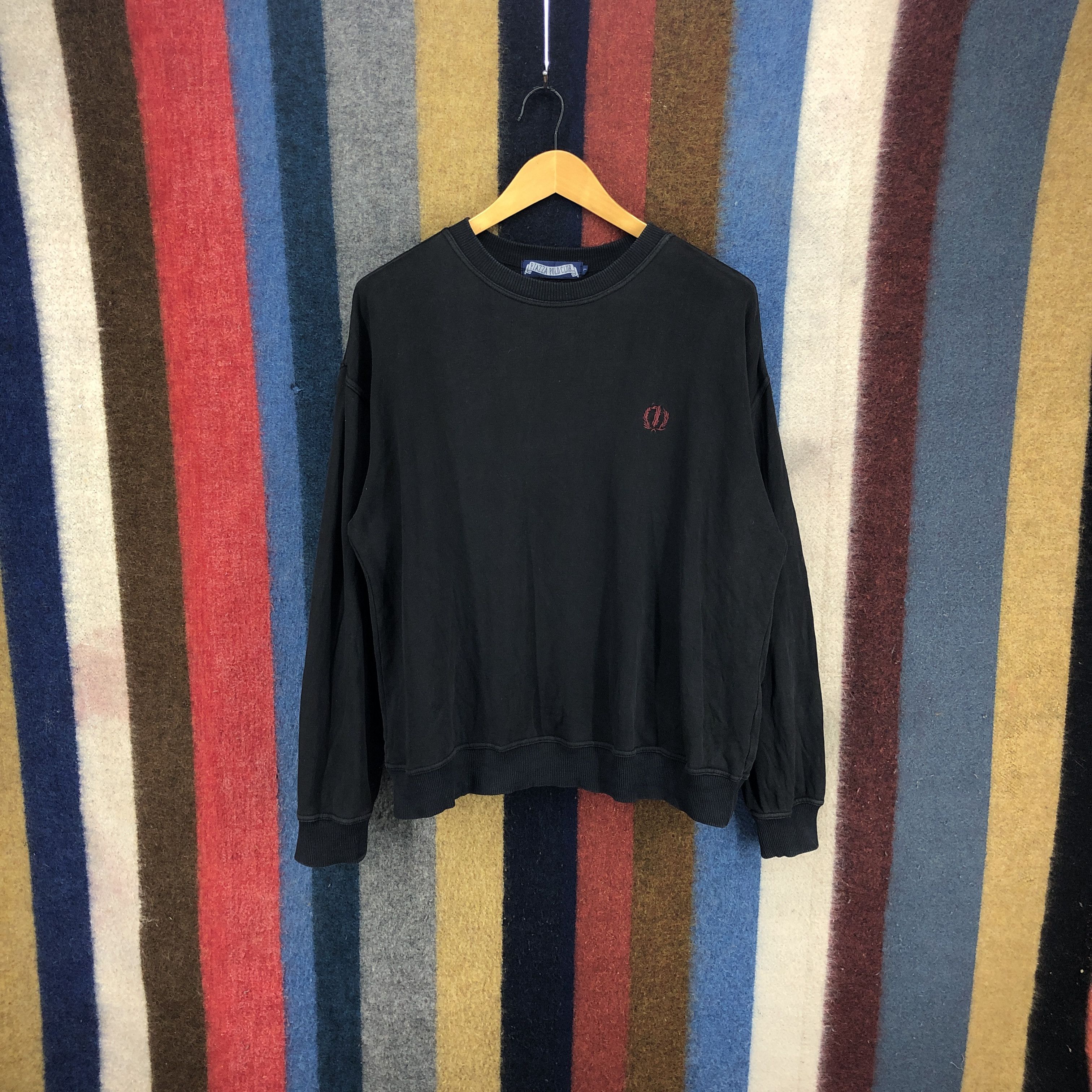image of Piazza Polo Club Crew Neck Sweatshirt 0292/n in Black, Men's (Size XL)
