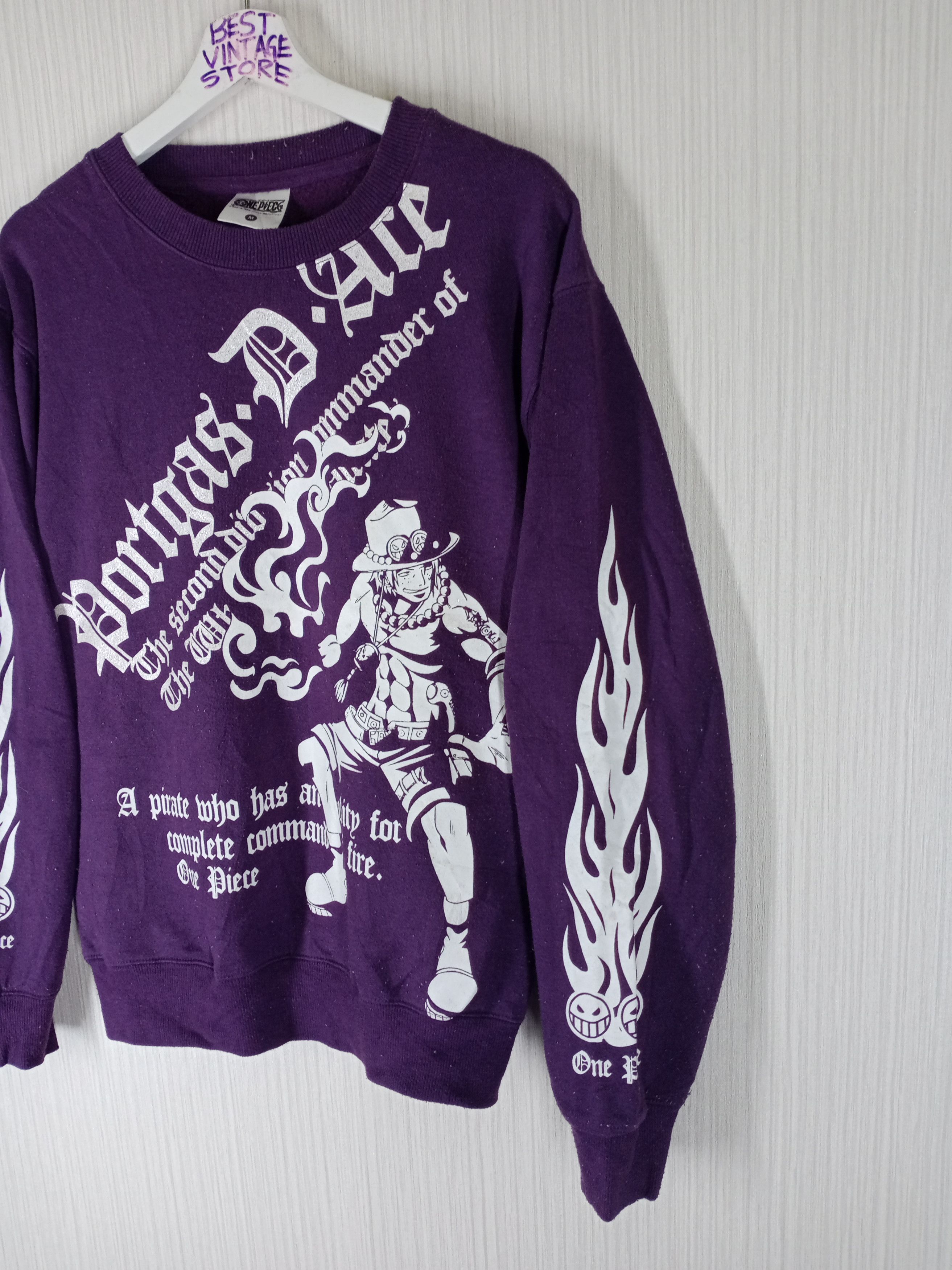 One Piece Vintage Anime One Piece Portgas D. Ace Fullprint Sweatshirt Size US M / EU 48-50 / 2 - 7 Thumbnail