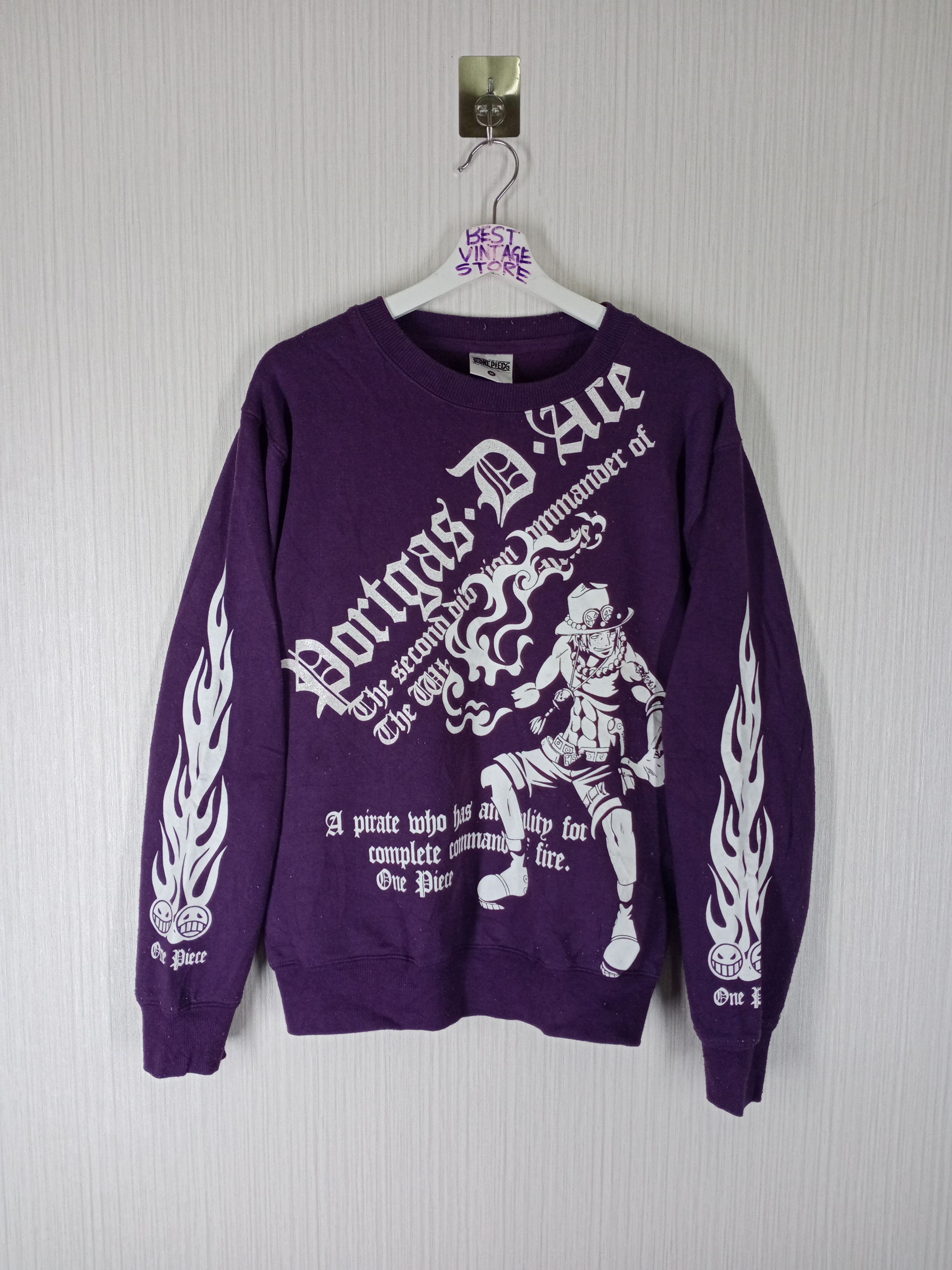 One Piece Vintage Anime One Piece Portgas D. Ace Fullprint Sweatshirt Size US M / EU 48-50 / 2 - 1 Thumbnail