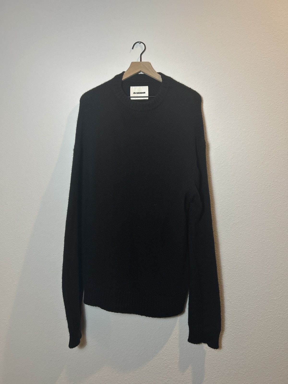 image of Jil Sander Oversized Essential Knit in Black, Men's (Size Large)