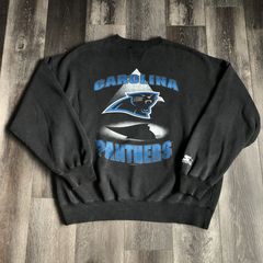 Vintage Starter Carolina Panthers NFL Thrashed Crewneck Sweatshirt Black  Size XL