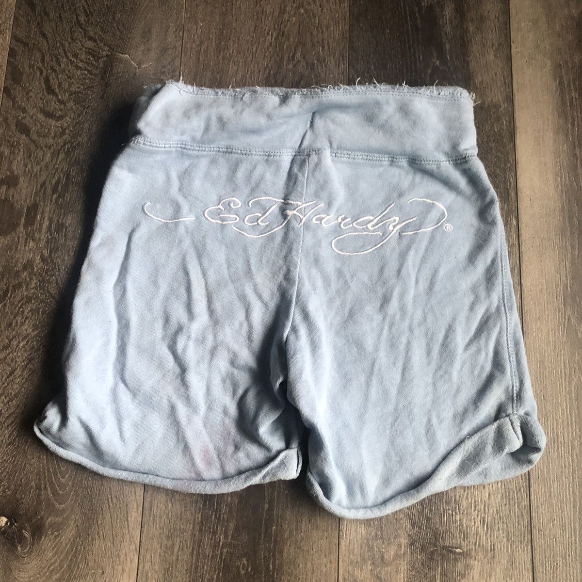 Ed Hardy Vintage 2000s Ed Hardy Classic Embroidered Logo Sweat Shorts Size 26" / US 2 / IT 38 - 1 Thumbnail