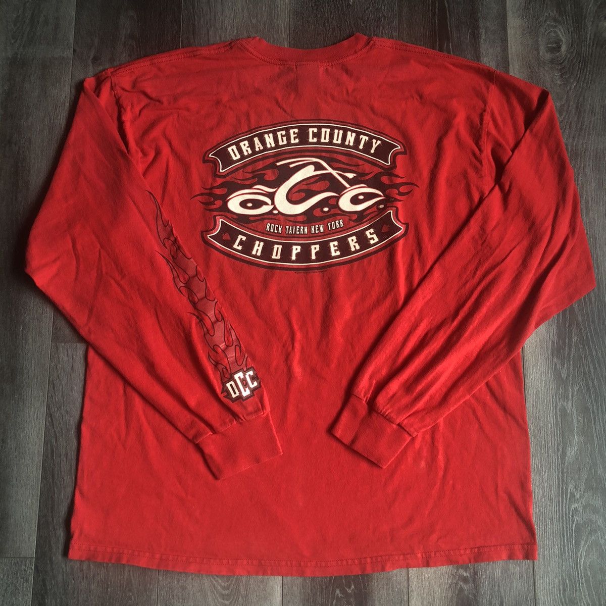Other Vintage 2000s Orange County Choppers Flame Logo Longsleeve Size US XL / EU 56 / 4 - 2 Thumbnail