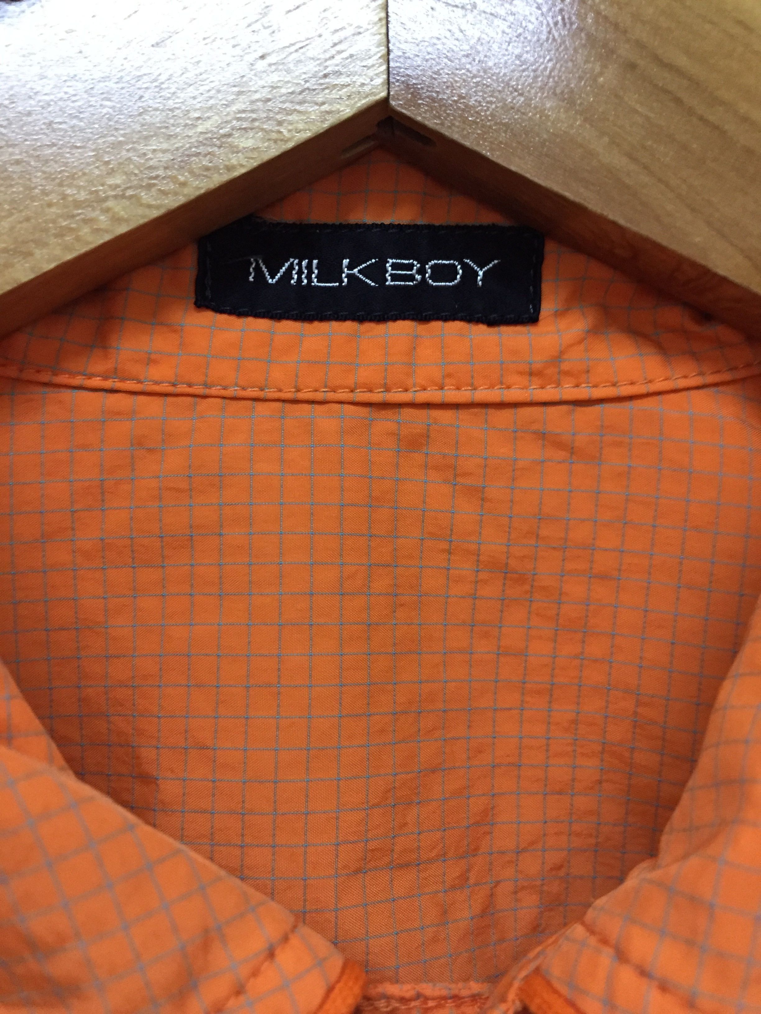 Japanese Brand 90's MILKBOY patch cyberpunk nylon vertical pocket shirt Size US M / EU 48-50 / 2 - 10 Thumbnail