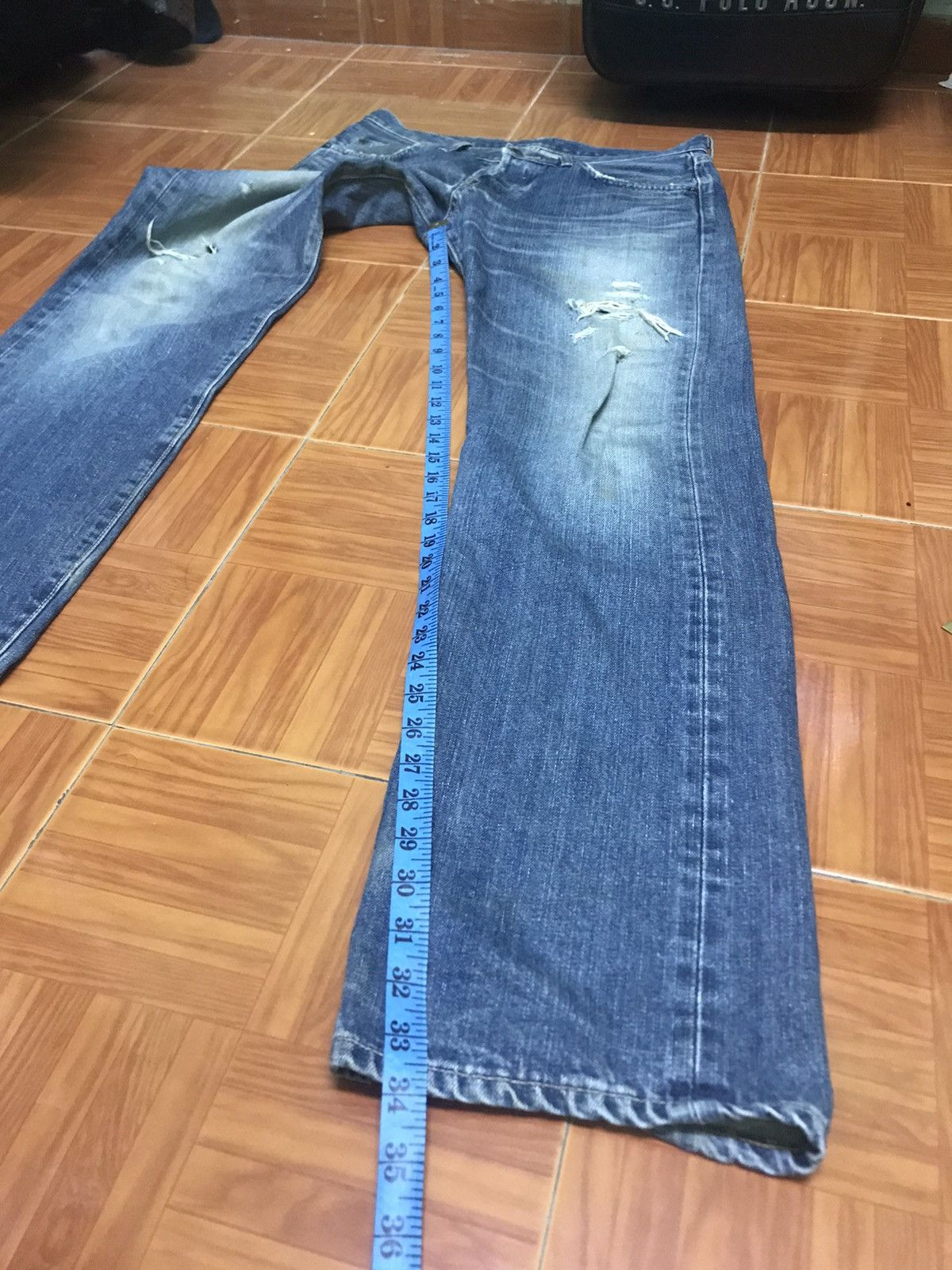 Edwin Vintage Edwin Red Line Selvedge Jeans Distressed Fade, japan Size US 32 / EU 48 - 18 Thumbnail