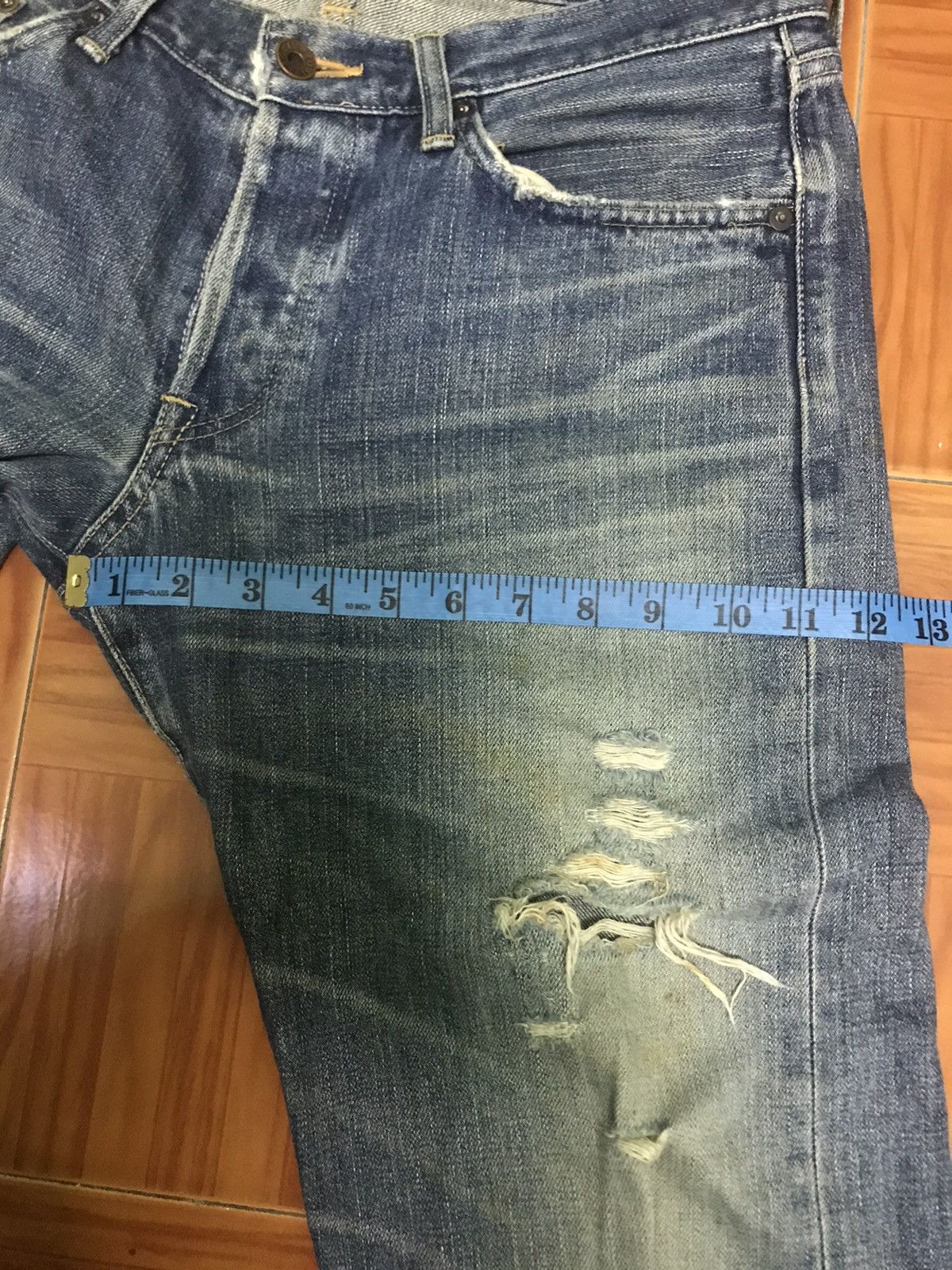Edwin Vintage Edwin Red Line Selvedge Jeans Distressed Fade, japan Size US 32 / EU 48 - 19 Thumbnail
