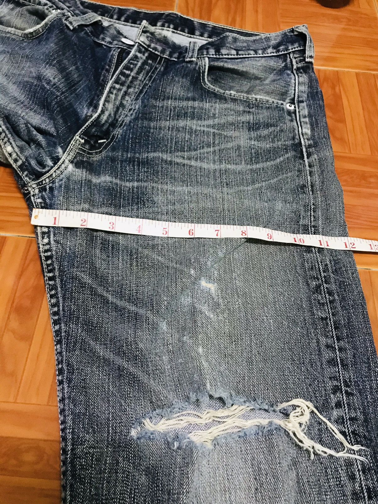 Levi's Vtg Distressed Wide-Leg Blue Jeans Faded Wash Ripped Detail Size US 32 / EU 48 - 13 Thumbnail