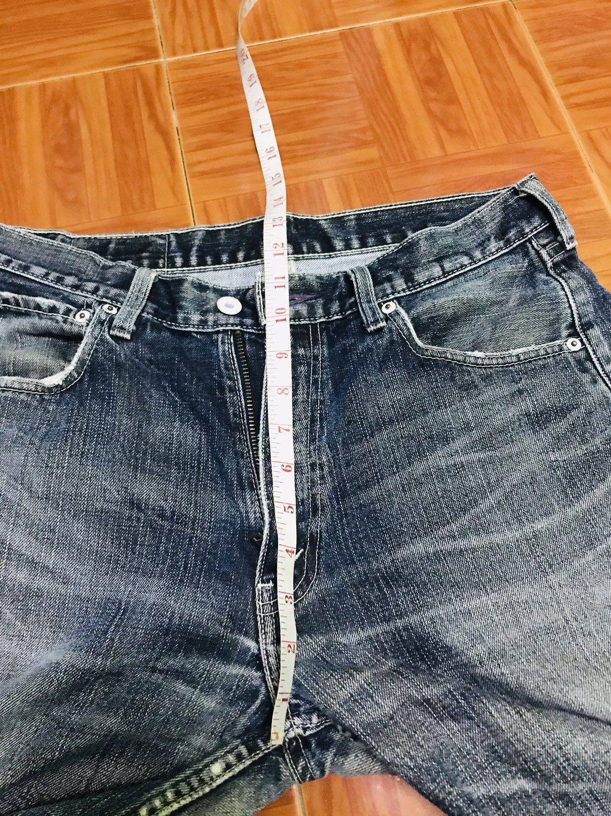 Levi's Vtg Distressed Wide-Leg Blue Jeans Faded Wash Ripped Detail Size US 32 / EU 48 - 10 Thumbnail