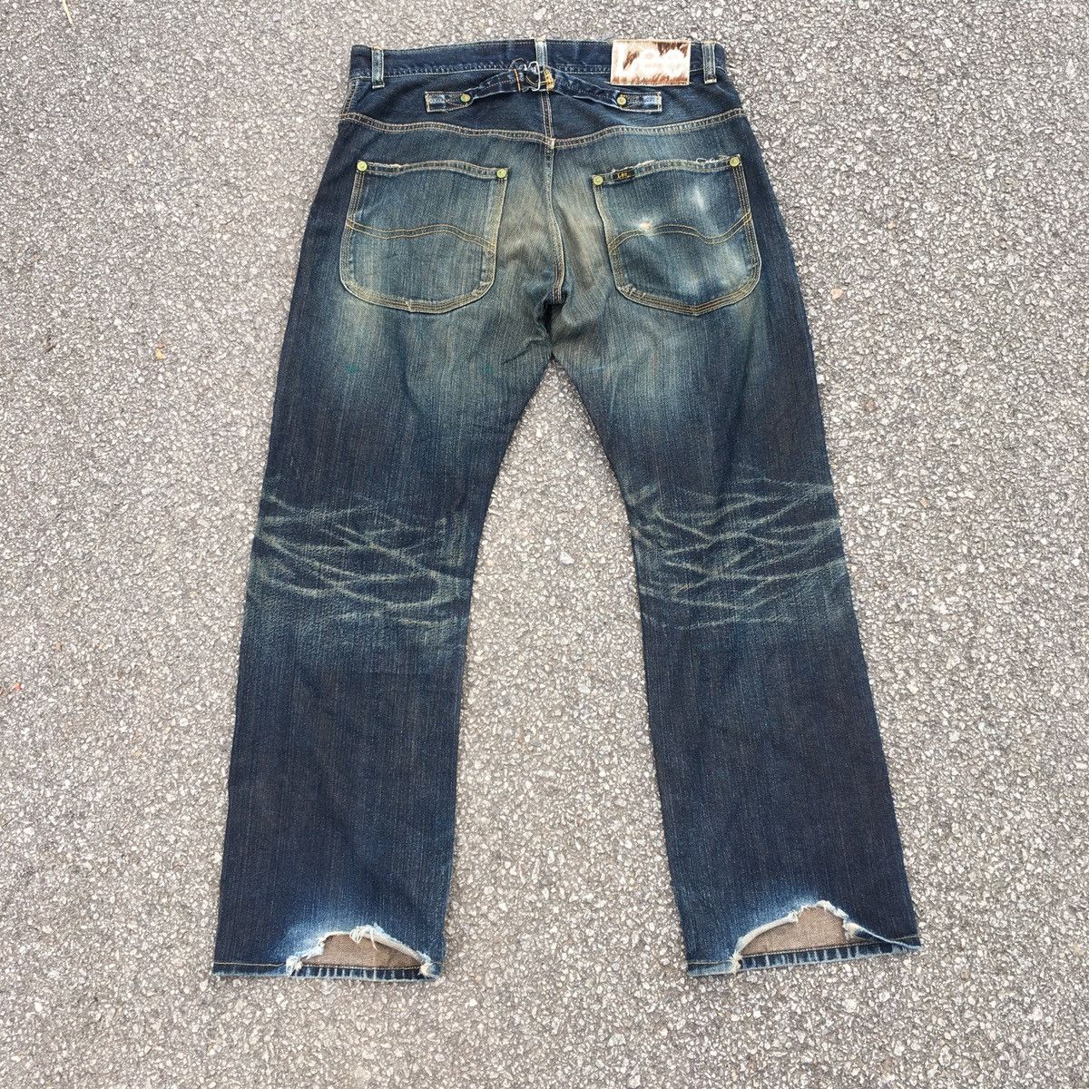 Lee THRASHED DISTRESSED VINTAGE LEE COWBOY ERD GRUNGE JEANS Size US 34 / EU 50 - 1 Thumbnail